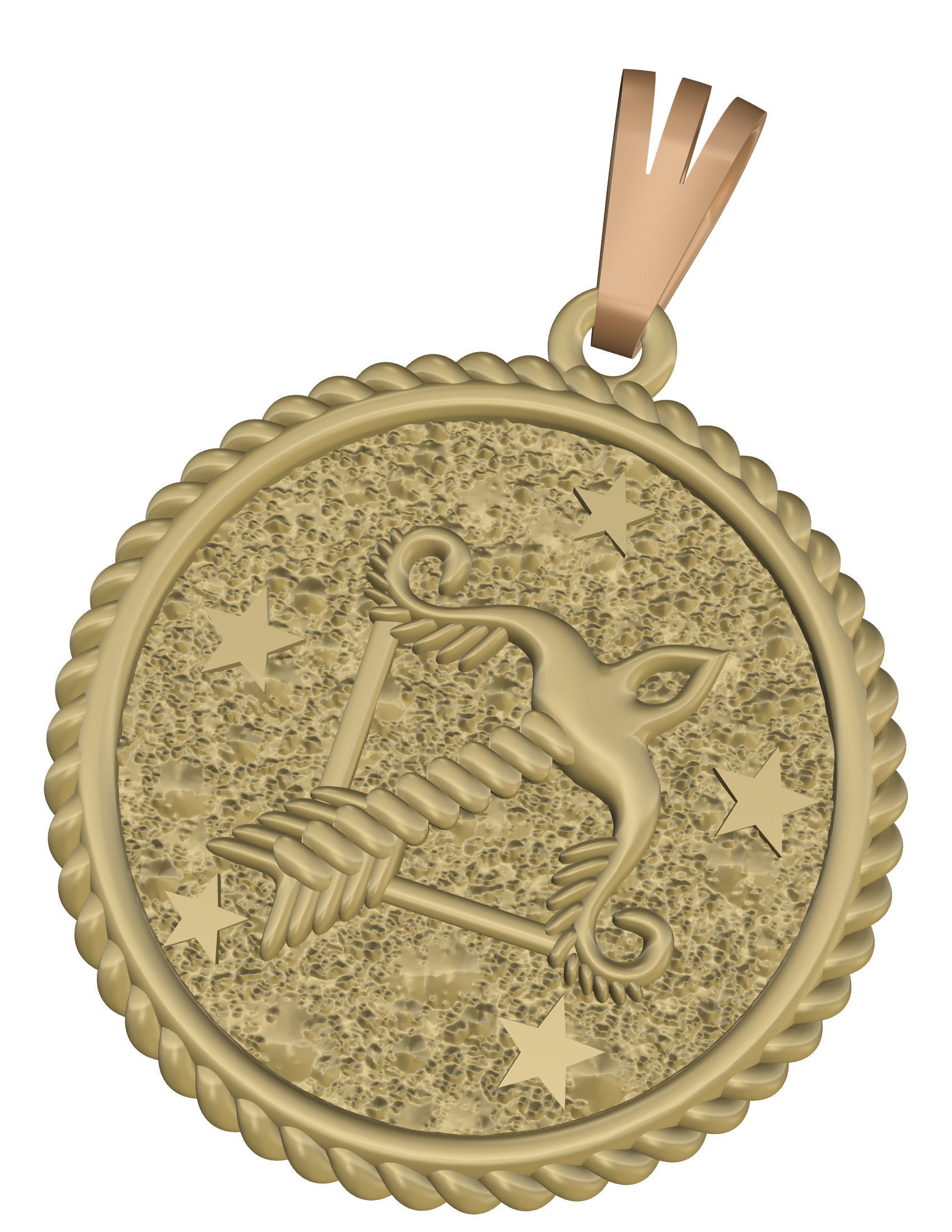 Horoscope Sagittarius pendant 3D print model_16