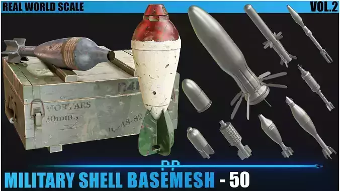 50 Military shells basemesh