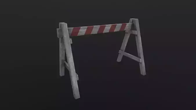 Wood Barricade 3D Model Low-poly 3D model