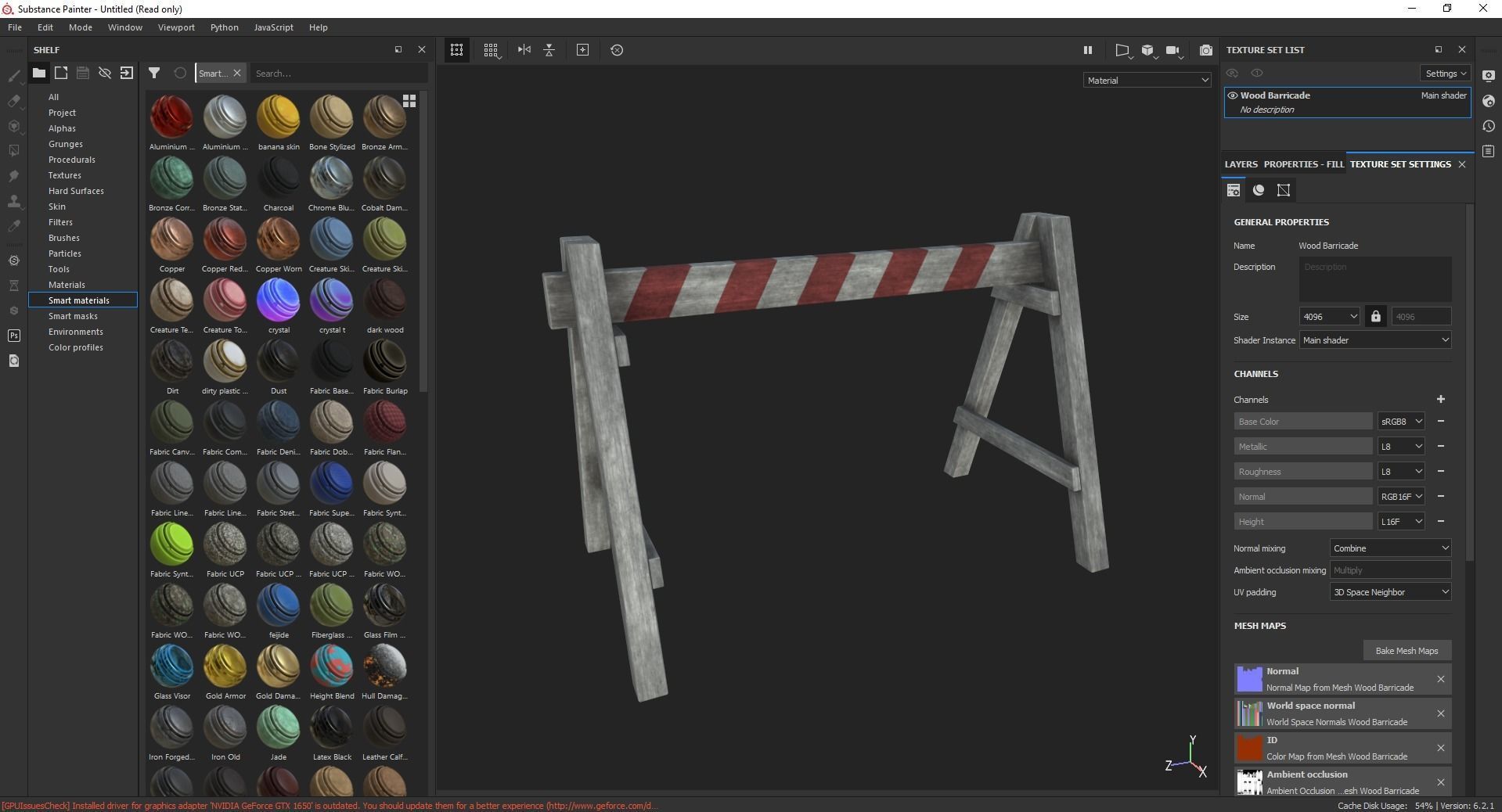 Wood Barricade 3D Model Low-poly 3D model_7