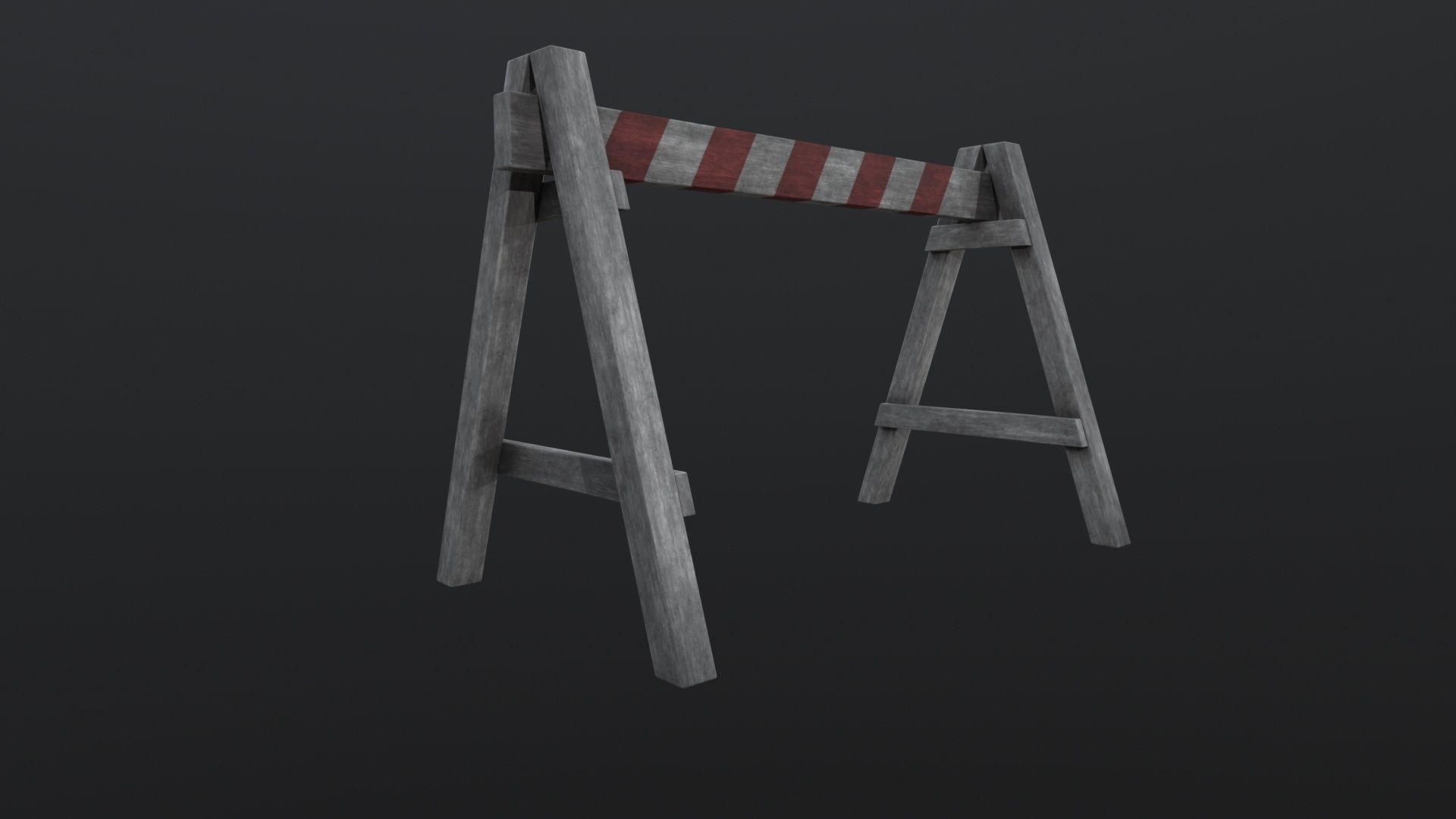 Wood Barricade 3D Model Low-poly 3D model_4