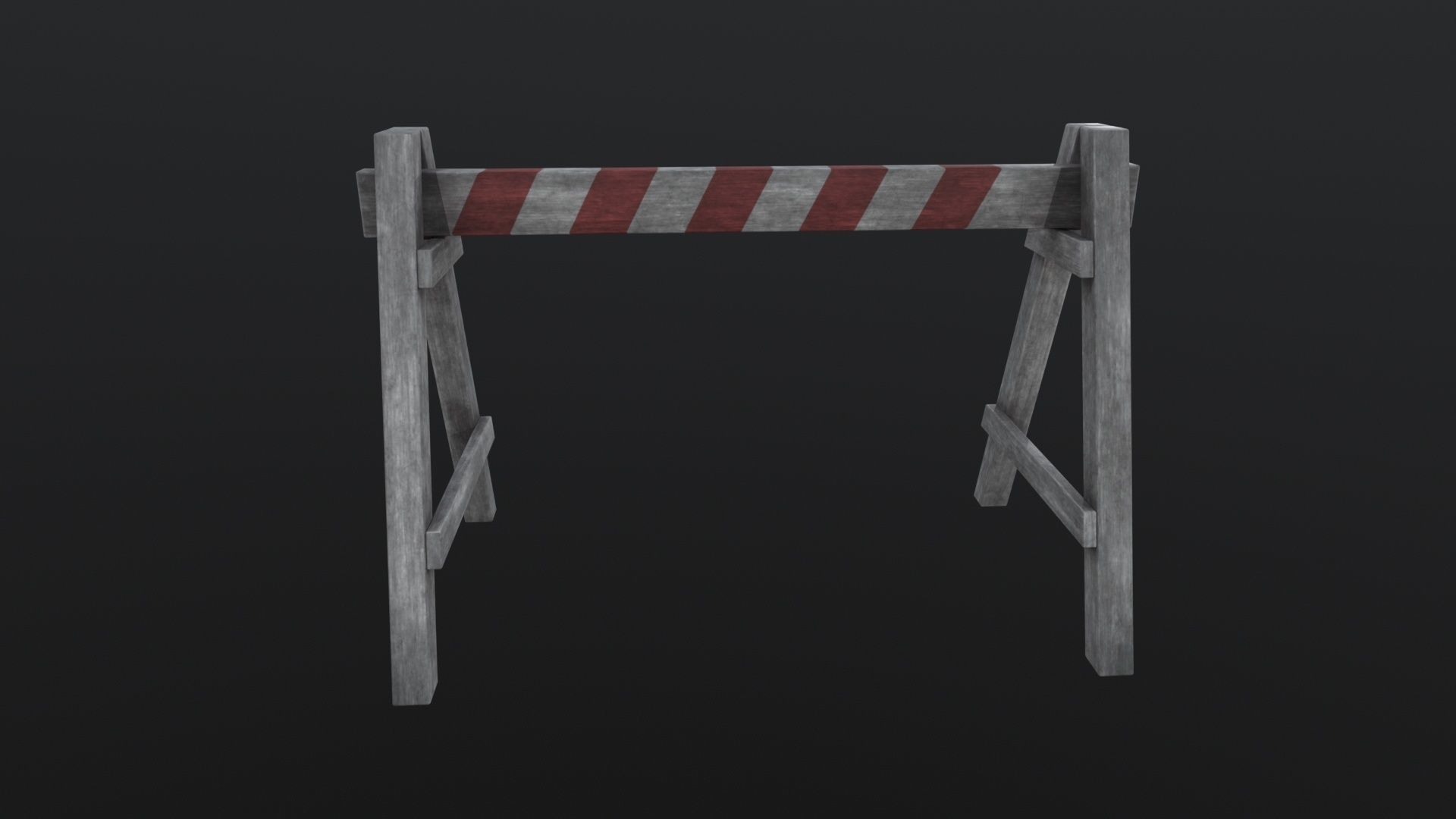 Wood Barricade 3D Model Low-poly 3D model_3