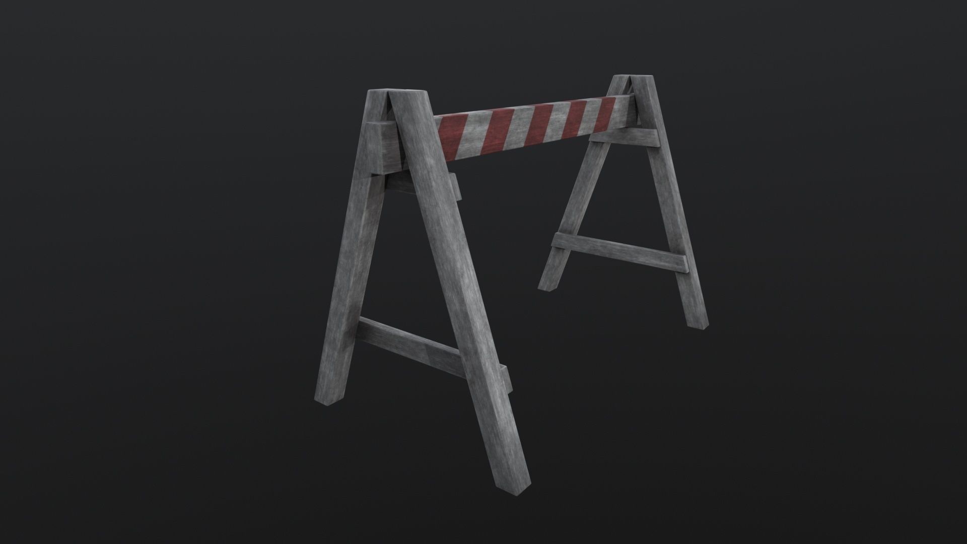 Wood Barricade 3D Model Low-poly 3D model_5