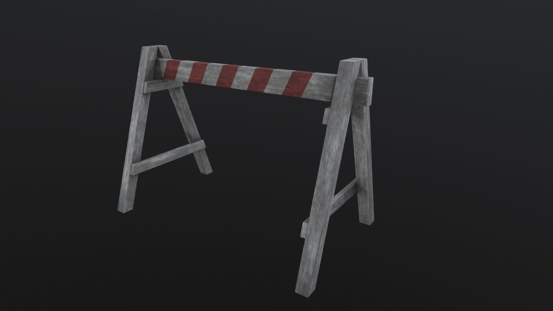 Wood Barricade 3D Model Low-poly 3D model_2