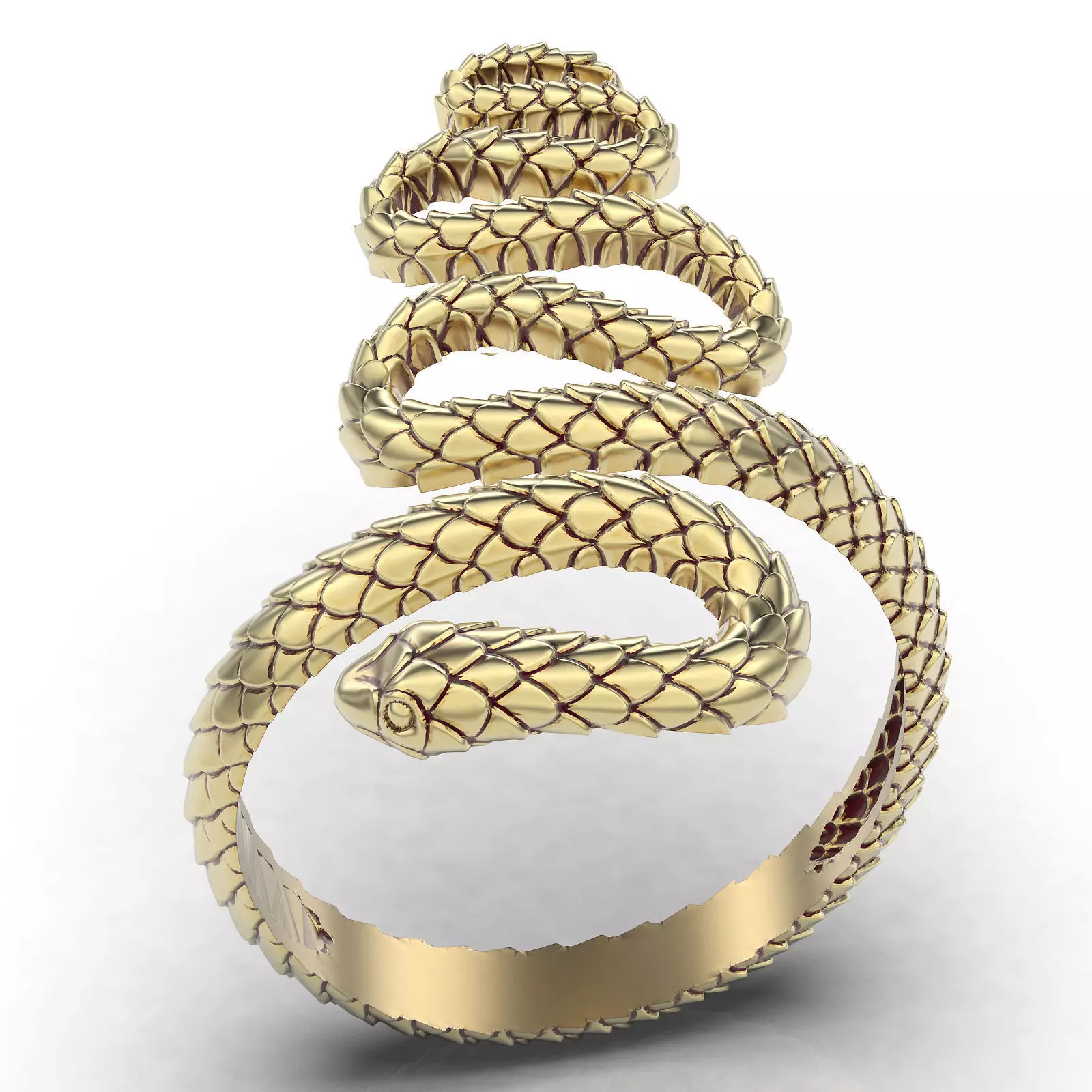 Snake ring silver gold jewelry printable 3D model 3D print model