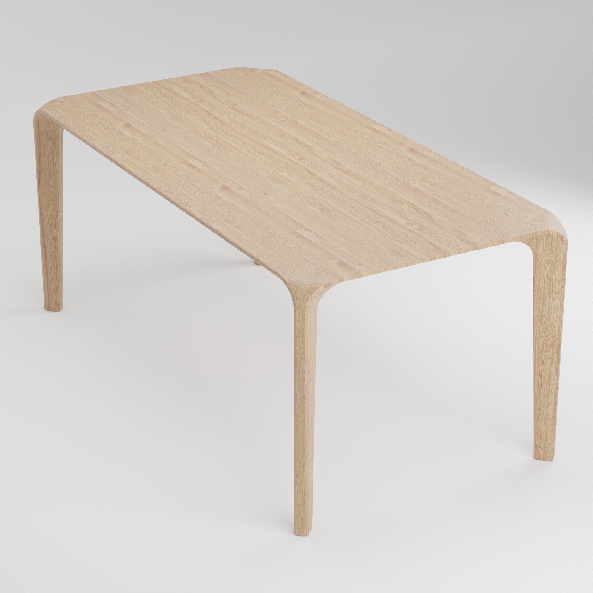 Wooden Dining Table 3D Model Artisan Flow 3D model_1