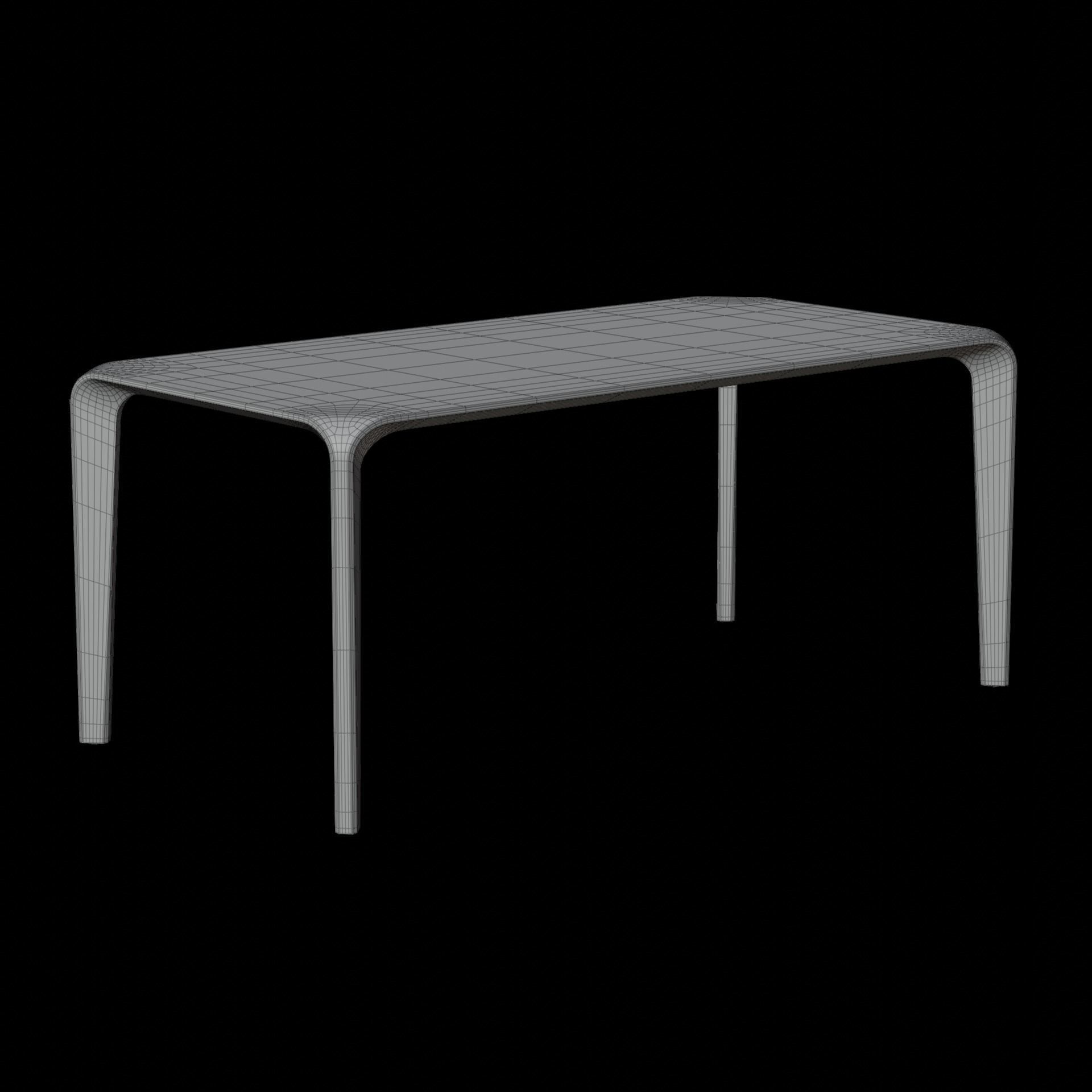 Wooden Dining Table 3D Model Artisan Flow 3D model_4