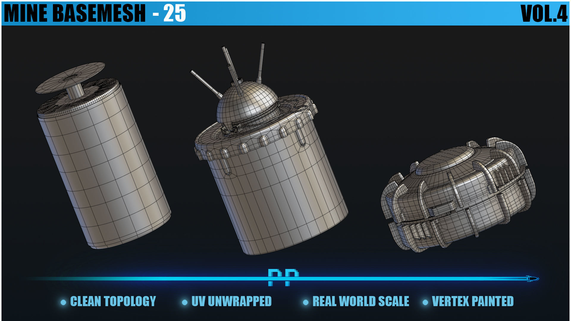 25 Mine basemesh Low-poly 3D model_2