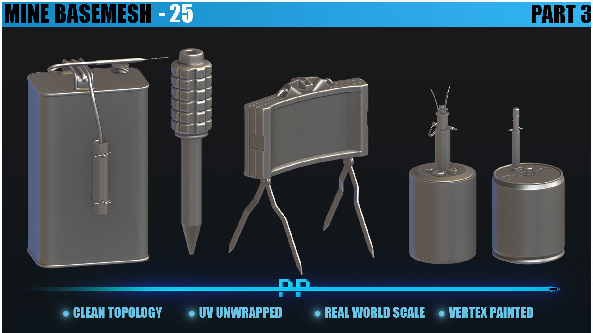 25 Mine basemesh Low-poly 3D model_8