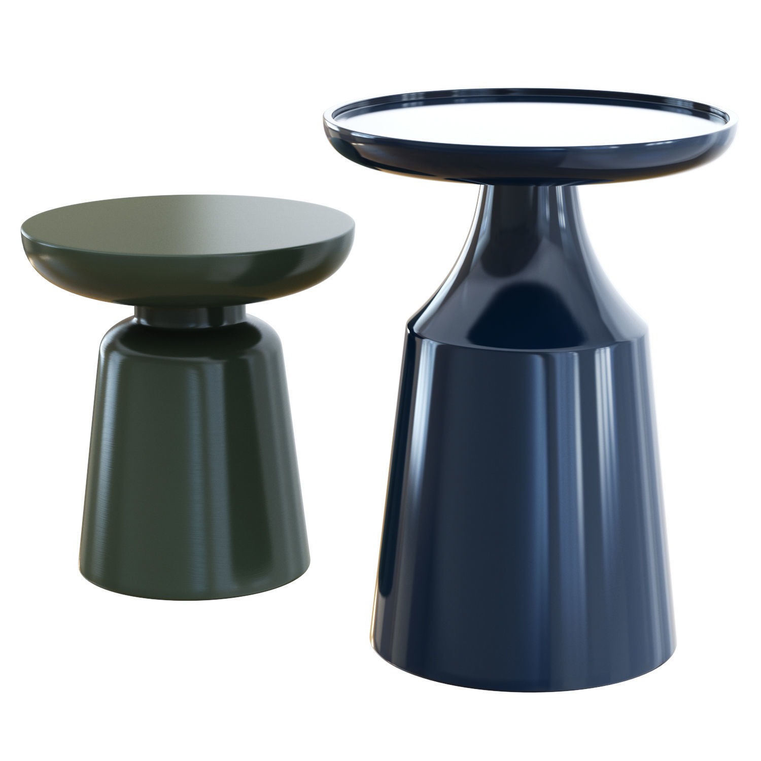 Side tables Iris and Trapeze 3D model_2