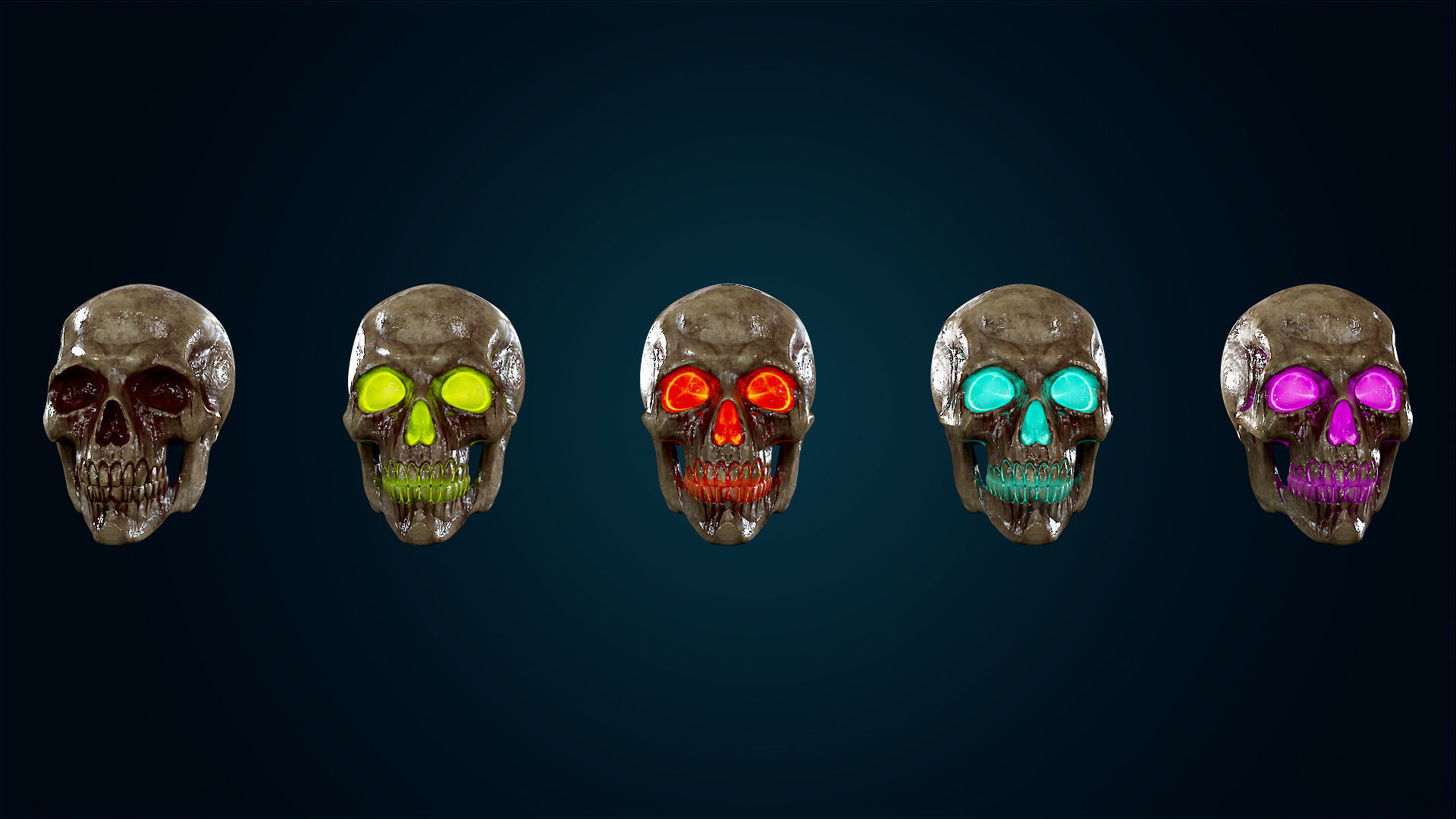 Human Skeleton Skull - Bloody - Lowpoly - Game Ready Low-poly 3D model_2