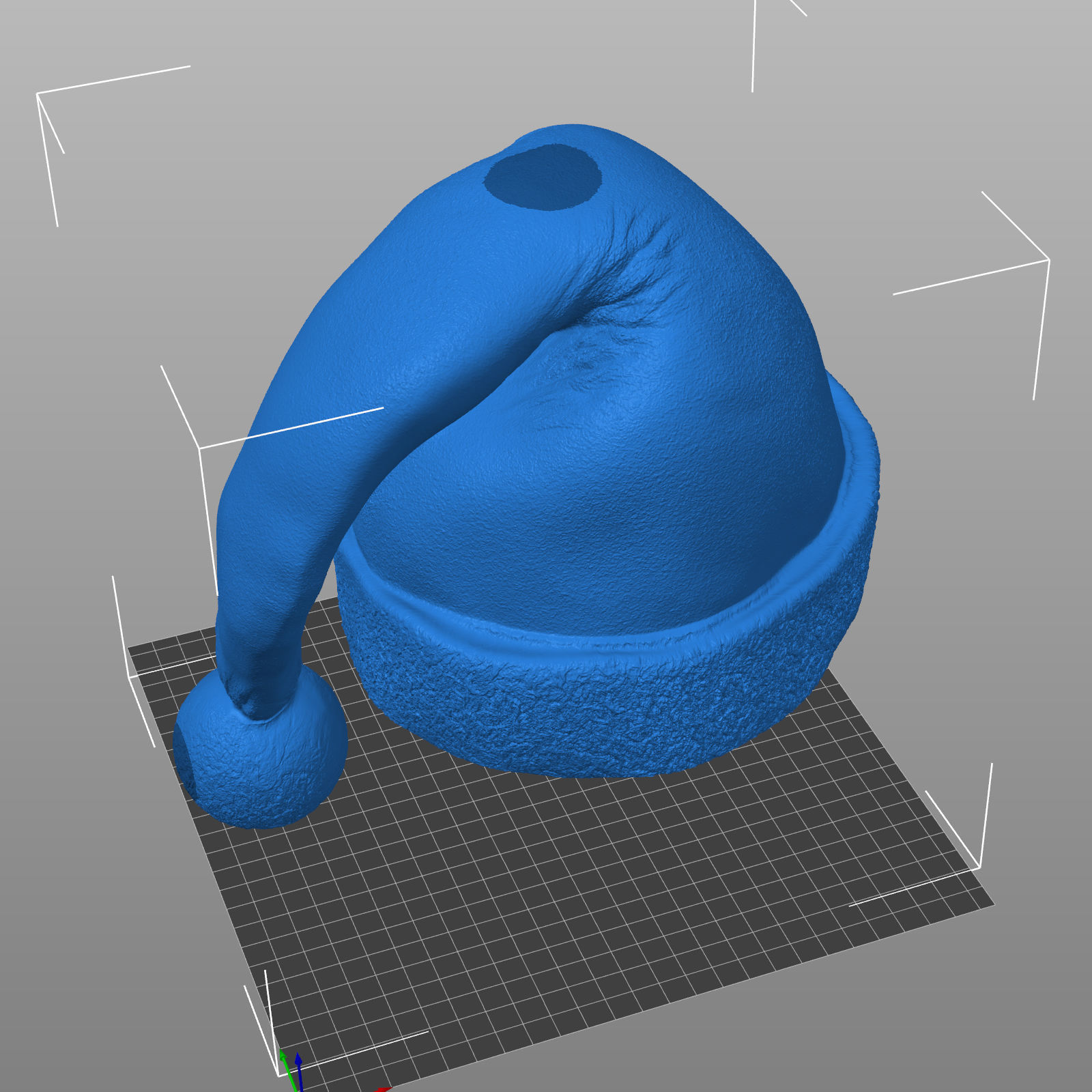 Skull with Christmas Cap 3D print model_9