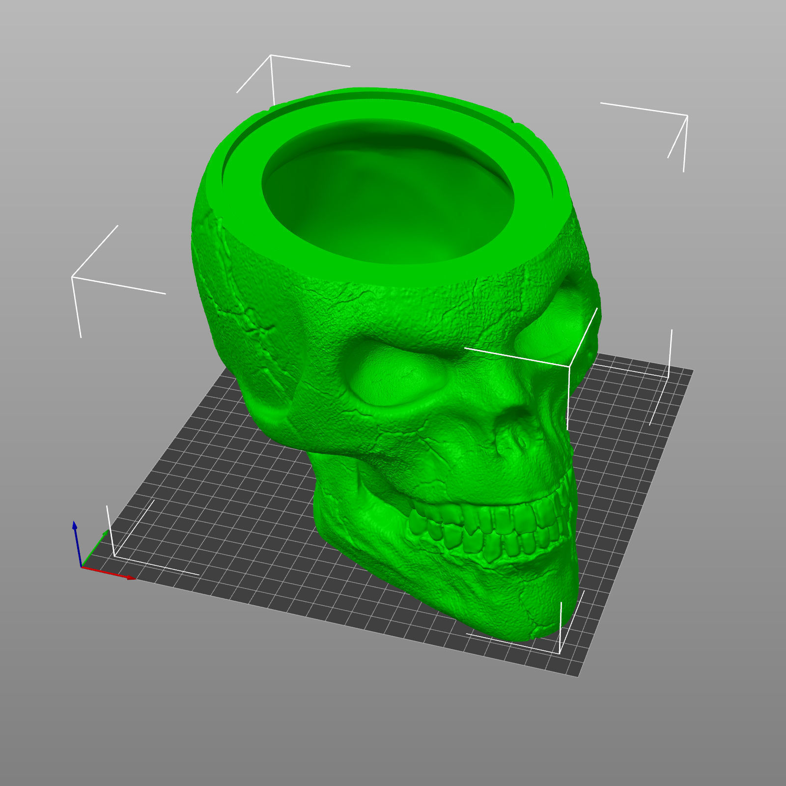 Skull with Christmas Cap 3D print model_2