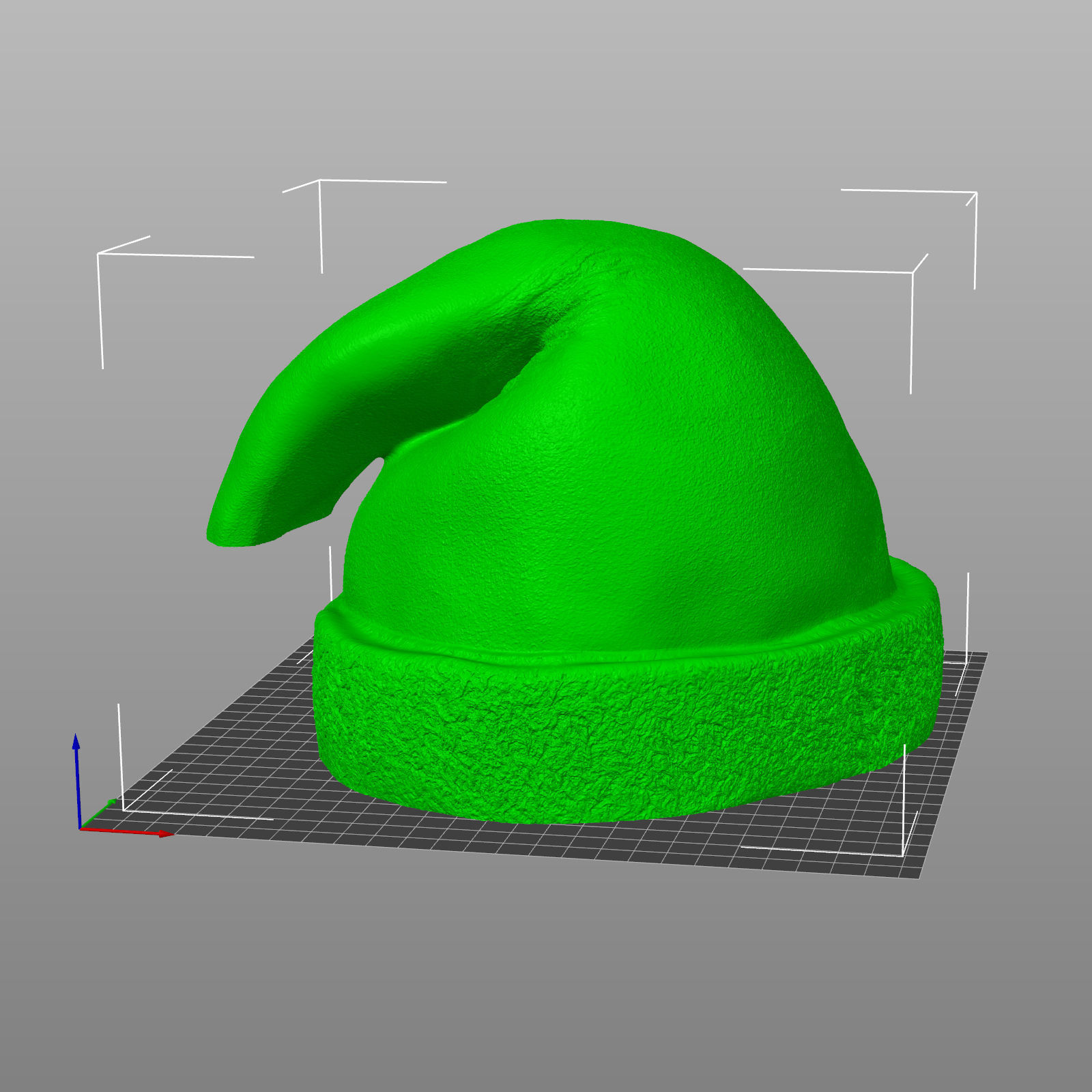 Skull with open eyes  Christmas hat and hollow inside 3D print model_12