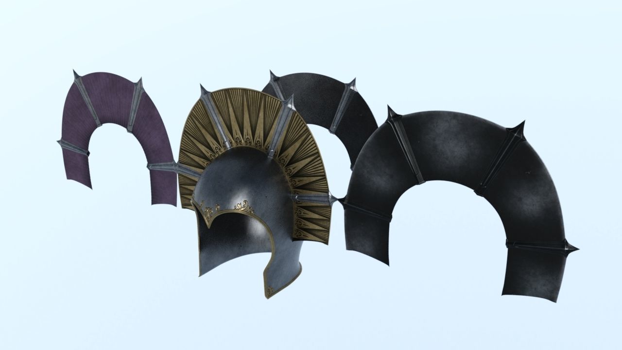 props pack set helmet Low-poly 3D model_5