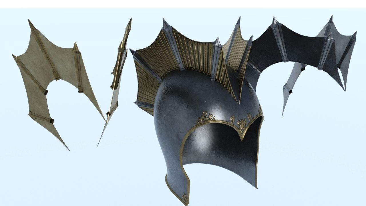 props pack set helmet Low-poly 3D model_3