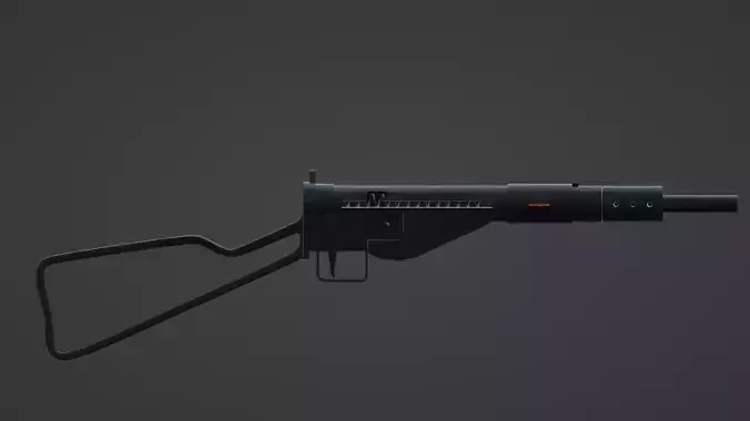 WW2 Sten MK 2 - Game Ready Low-poly 3D model