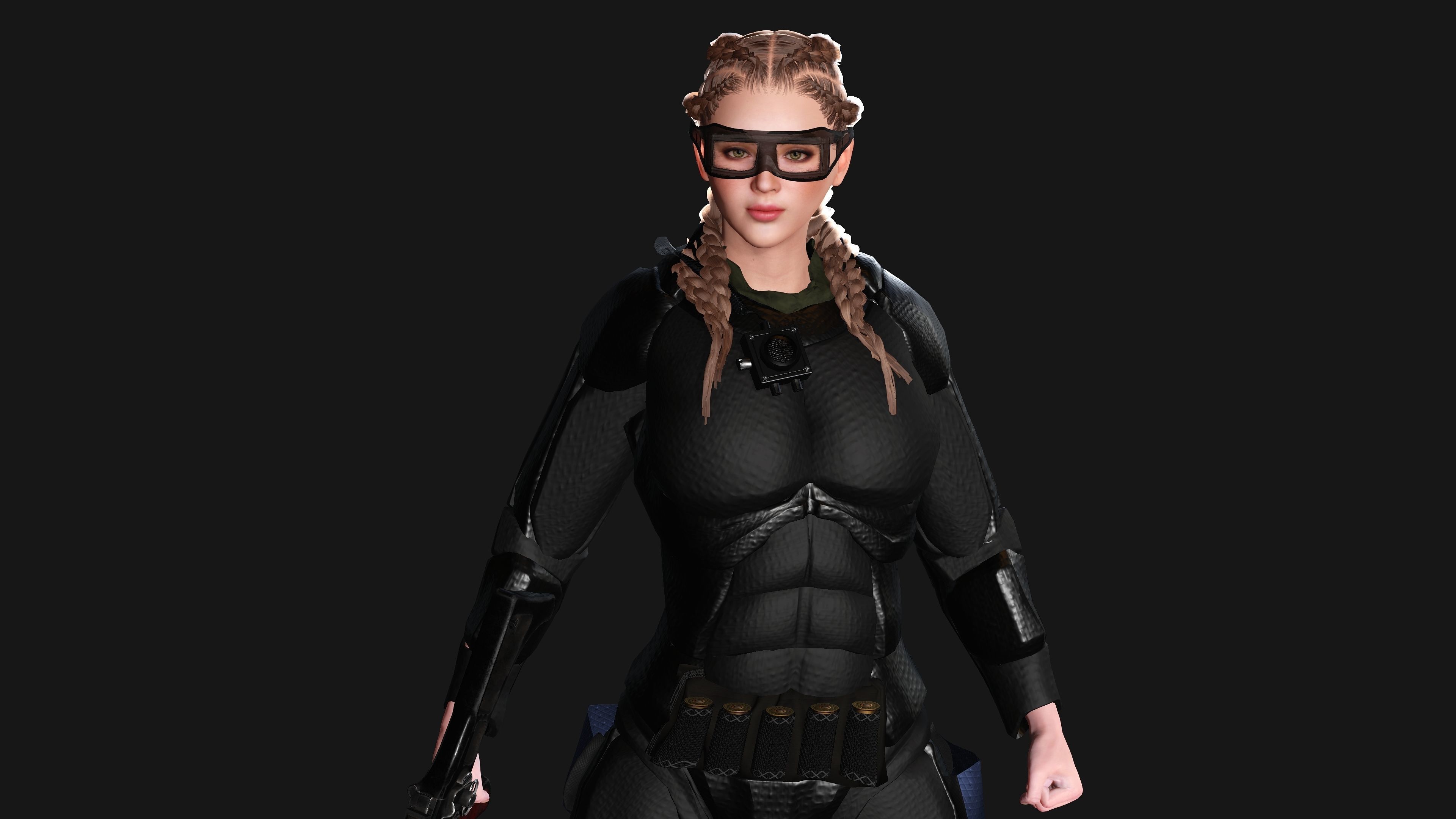 AAA 3D REALISTIC CHARACTER - CYBERPUNK ROBOTIC SCIFI SHOOTER Low-poly 3D model_7