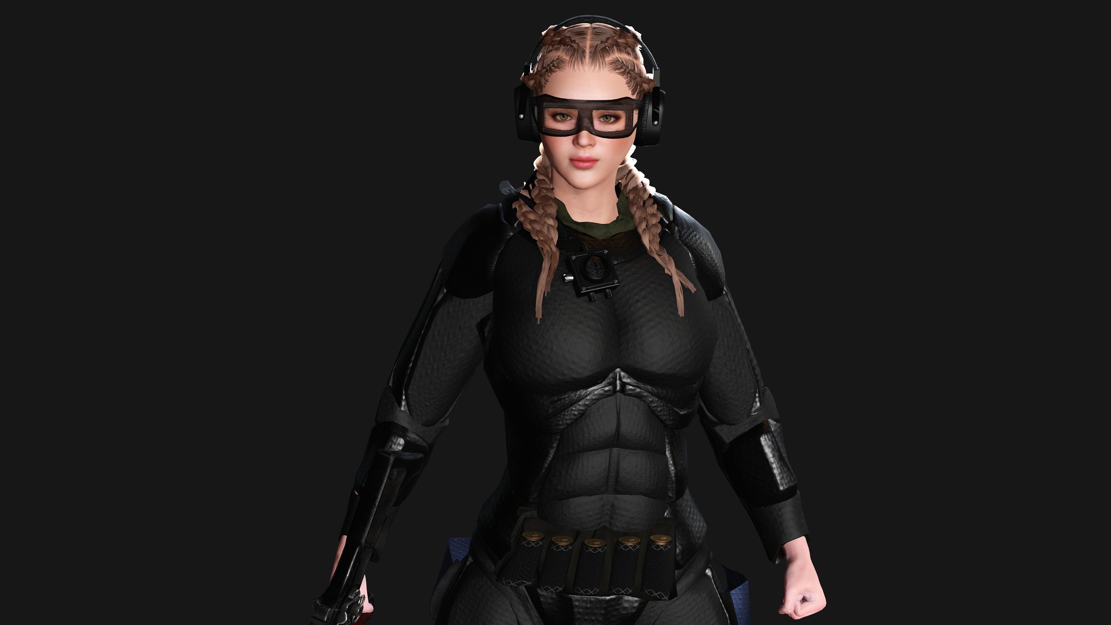 AAA 3D REALISTIC CHARACTER - CYBERPUNK ROBOTIC SCIFI SHOOTER Low-poly 3D model_6