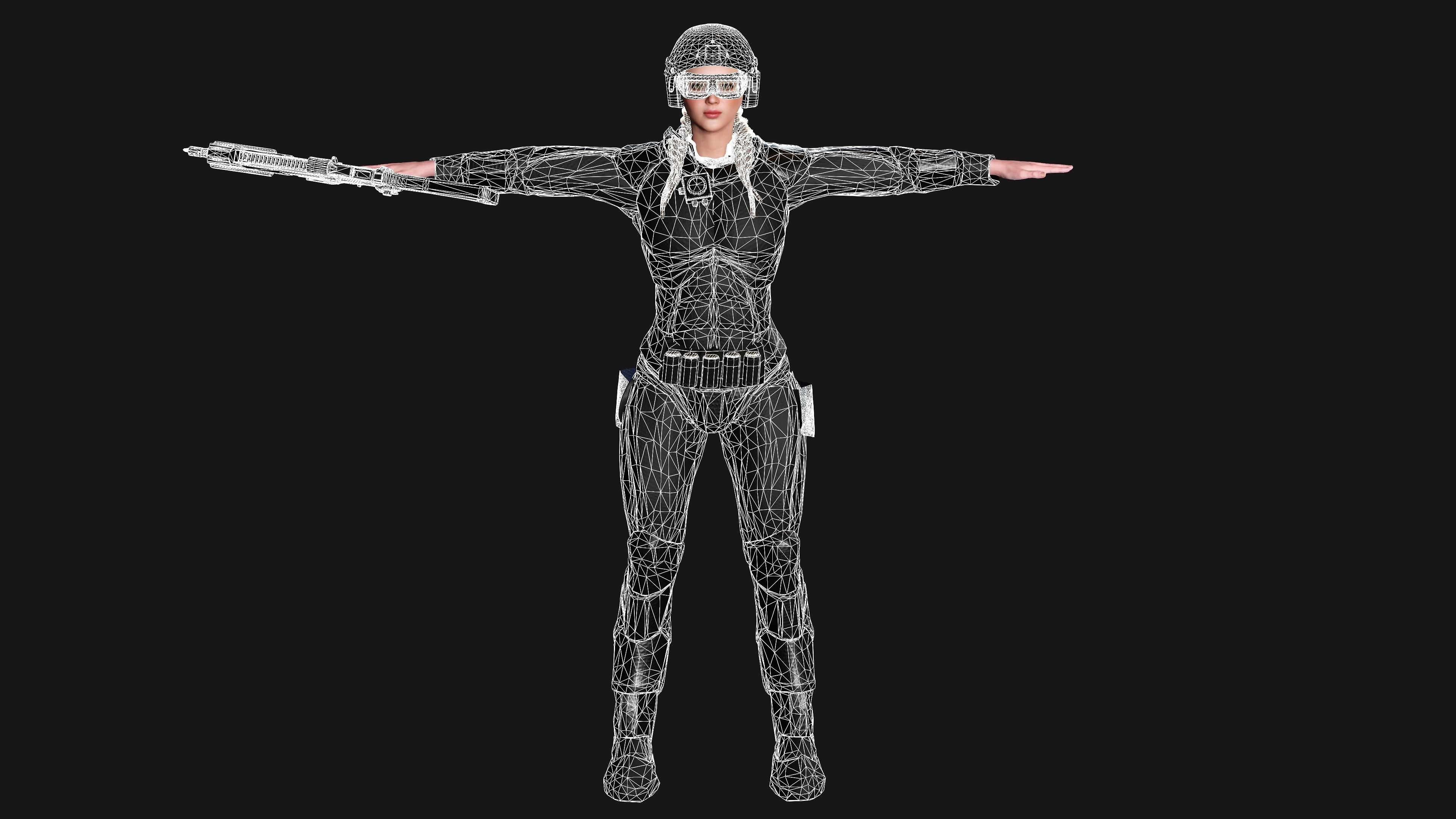 AAA 3D REALISTIC CHARACTER - CYBERPUNK ROBOTIC SCIFI SHOOTER Low-poly 3D model_17