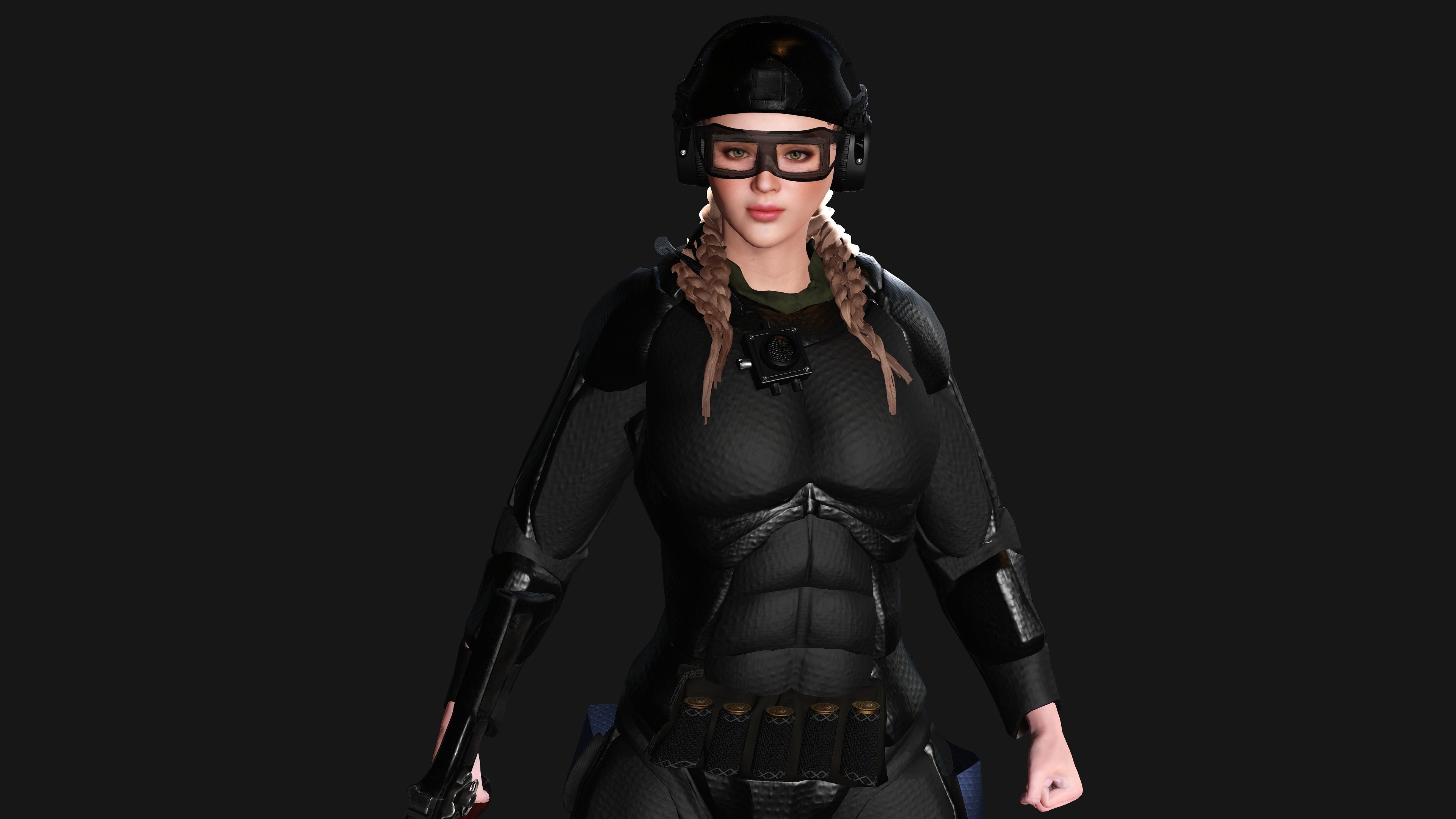 AAA 3D REALISTIC CHARACTER - CYBERPUNK ROBOTIC SCIFI SHOOTER Low-poly 3D model_5