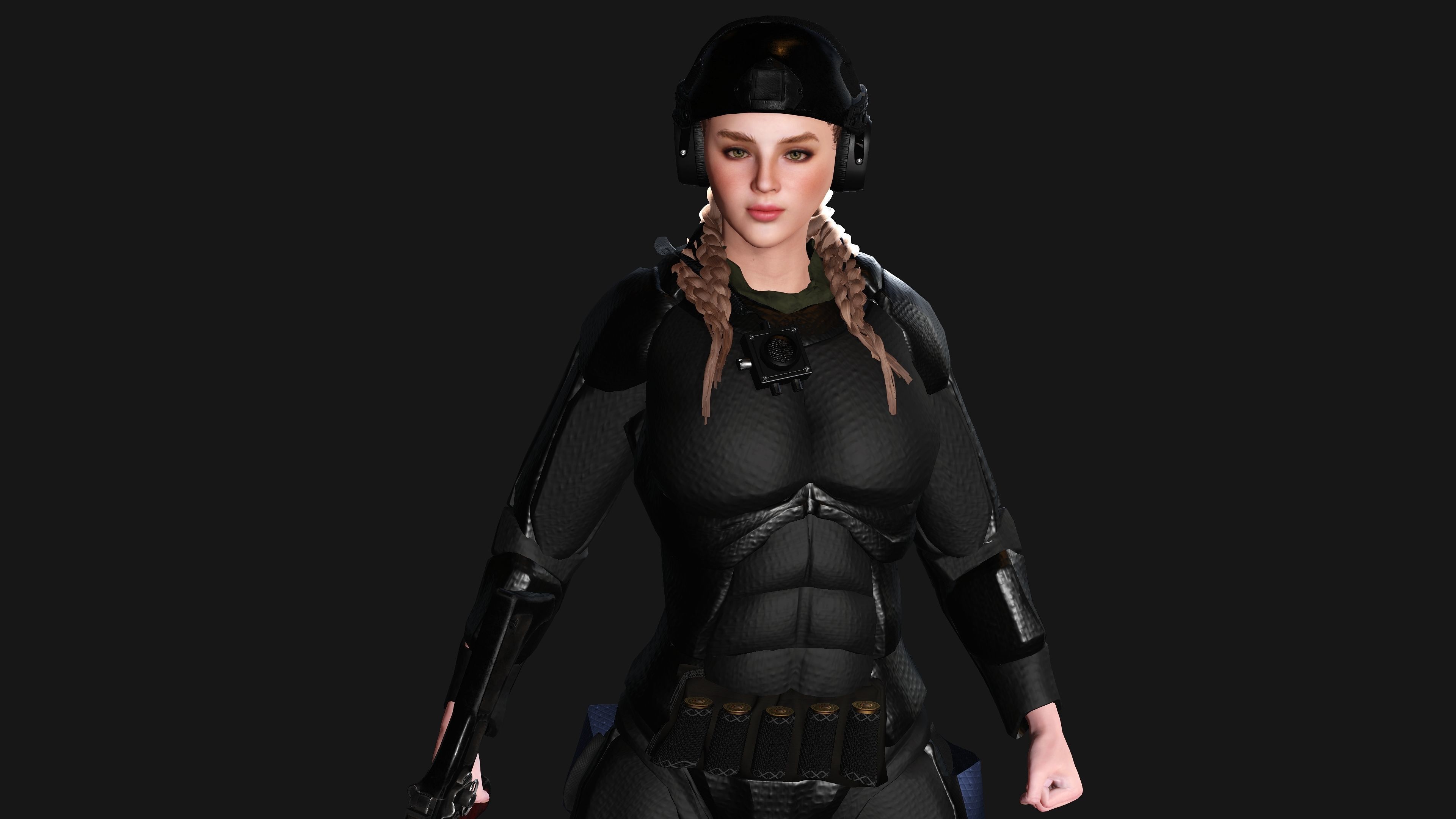 AAA 3D REALISTIC CHARACTER - CYBERPUNK ROBOTIC SCIFI SHOOTER Low-poly 3D model_10