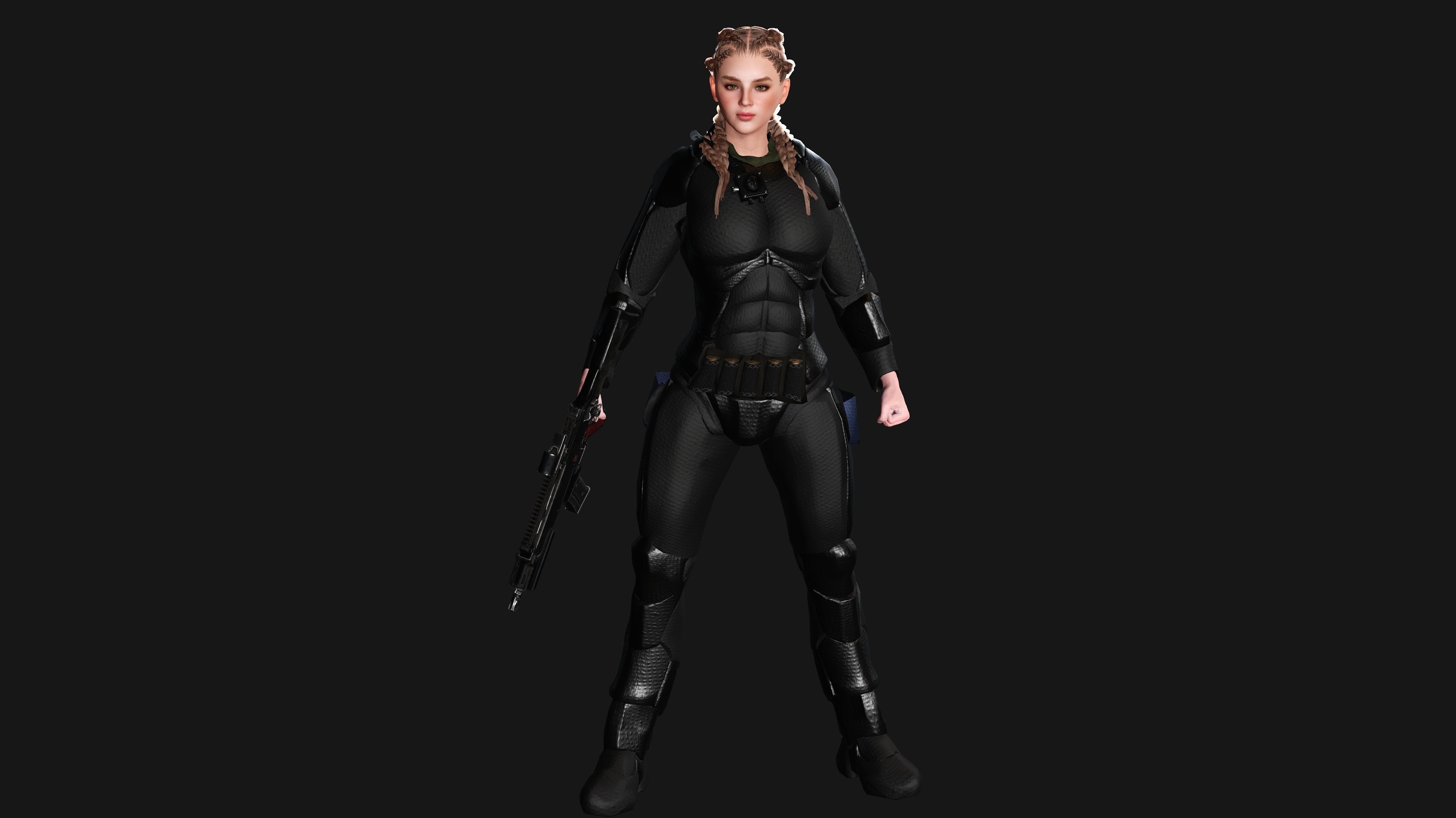 AAA 3D REALISTIC CHARACTER - CYBERPUNK ROBOTIC SCIFI SHOOTER Low-poly 3D model_11