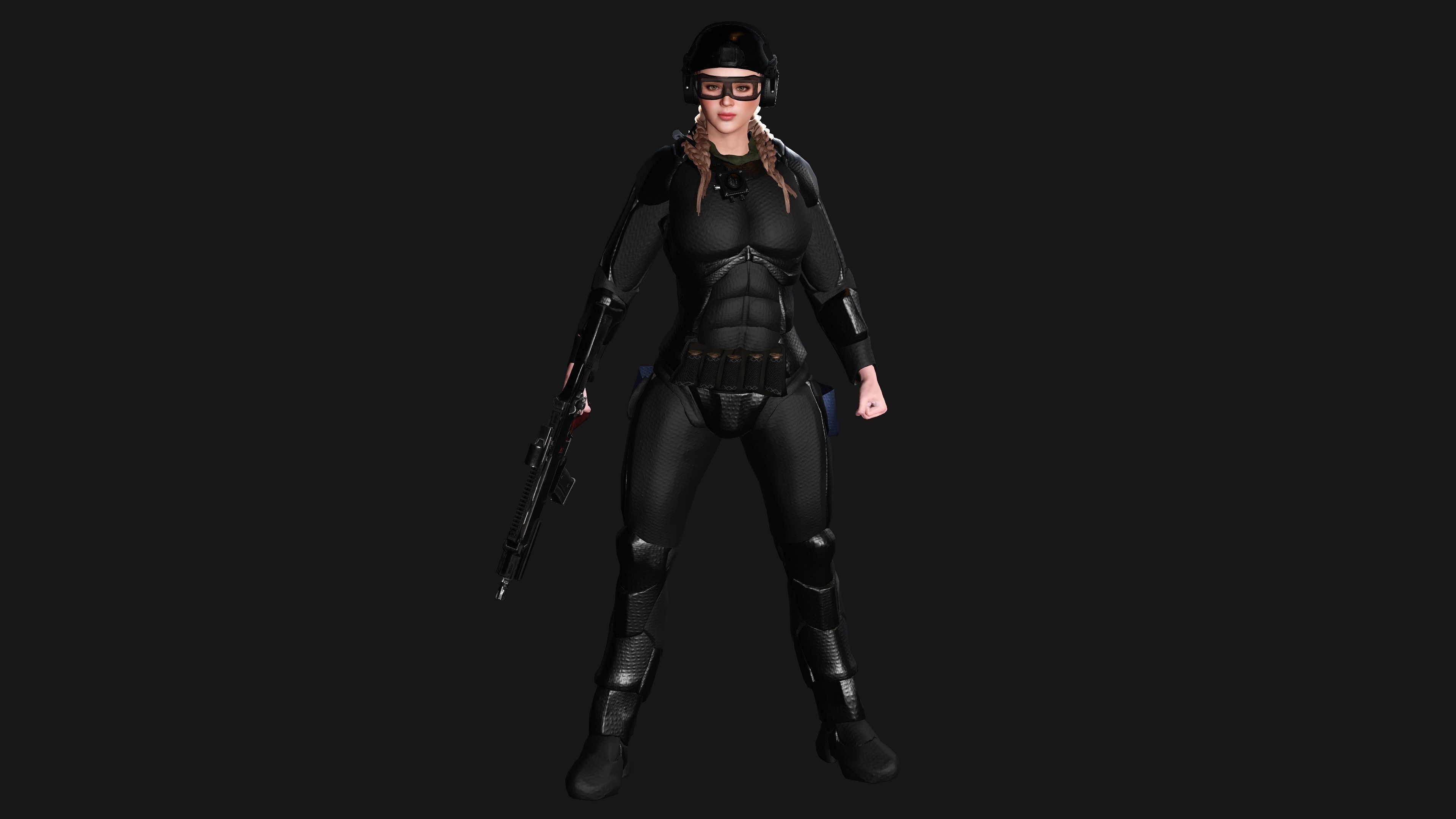 AAA 3D REALISTIC CHARACTER - CYBERPUNK ROBOTIC SCIFI SHOOTER Low-poly 3D model_1