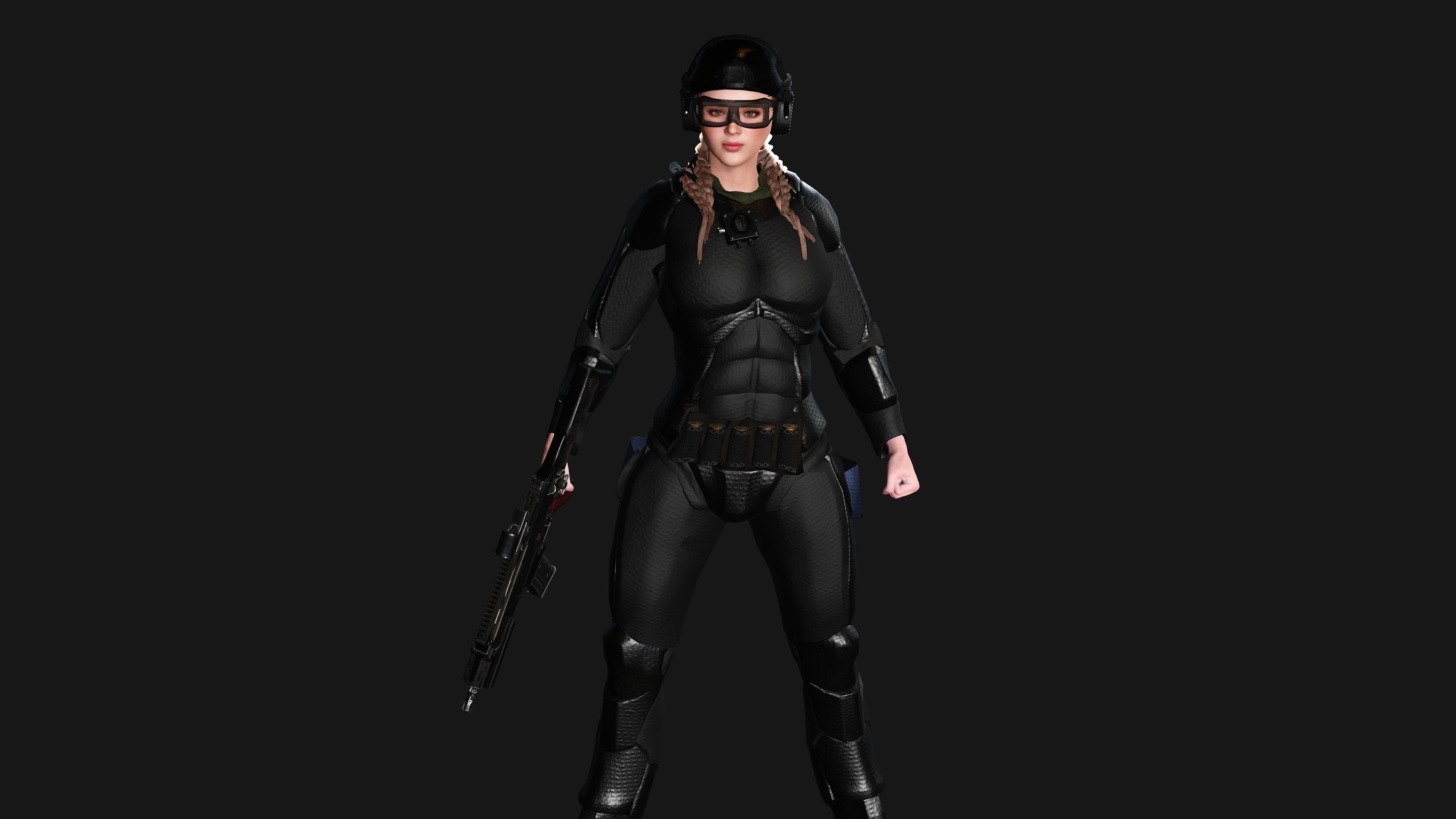 AAA 3D REALISTIC CHARACTER - CYBERPUNK ROBOTIC SCIFI SHOOTER Low-poly 3D model_2