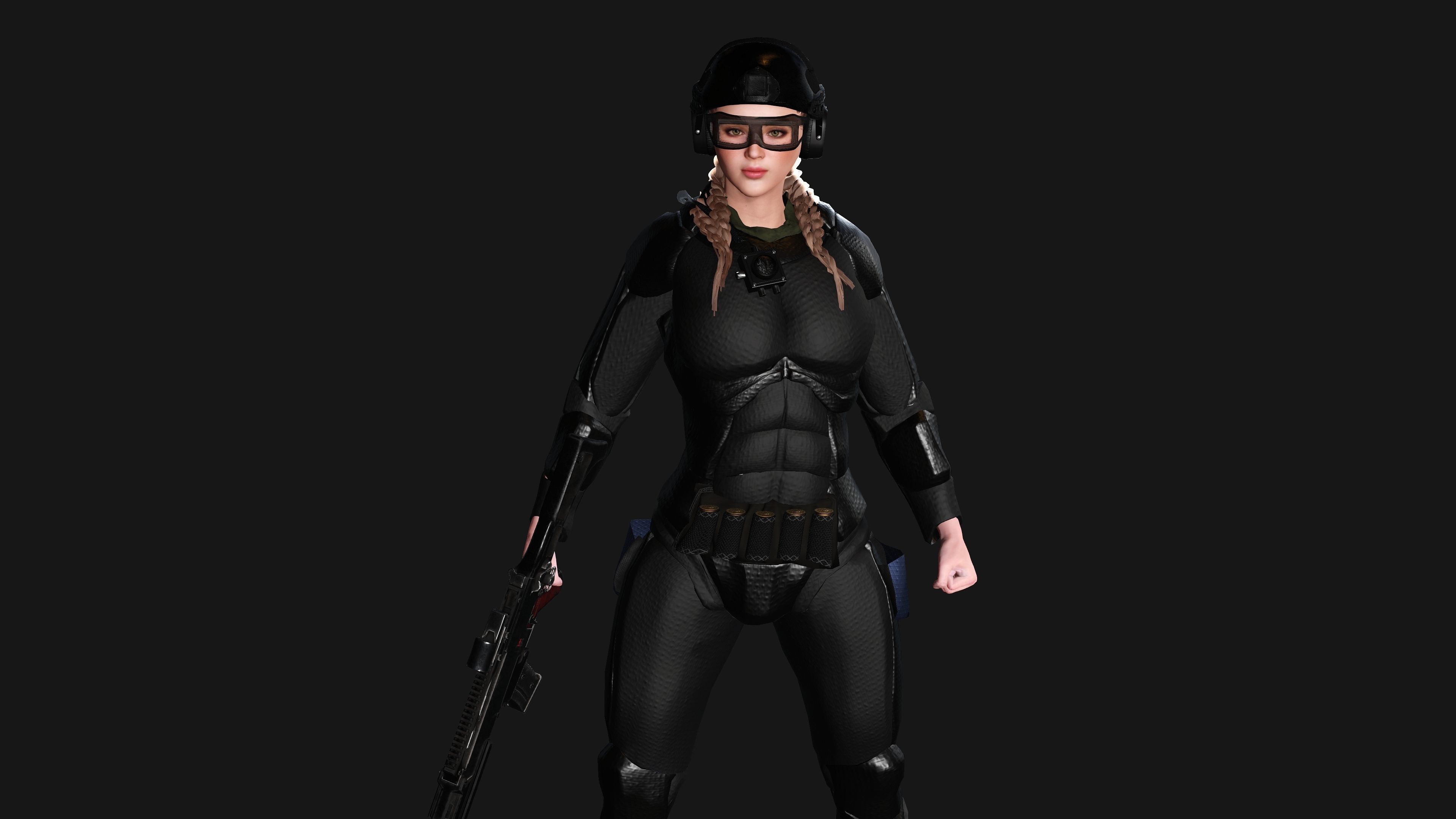 AAA 3D REALISTIC CHARACTER - CYBERPUNK ROBOTIC SCIFI SHOOTER Low-poly 3D model_3