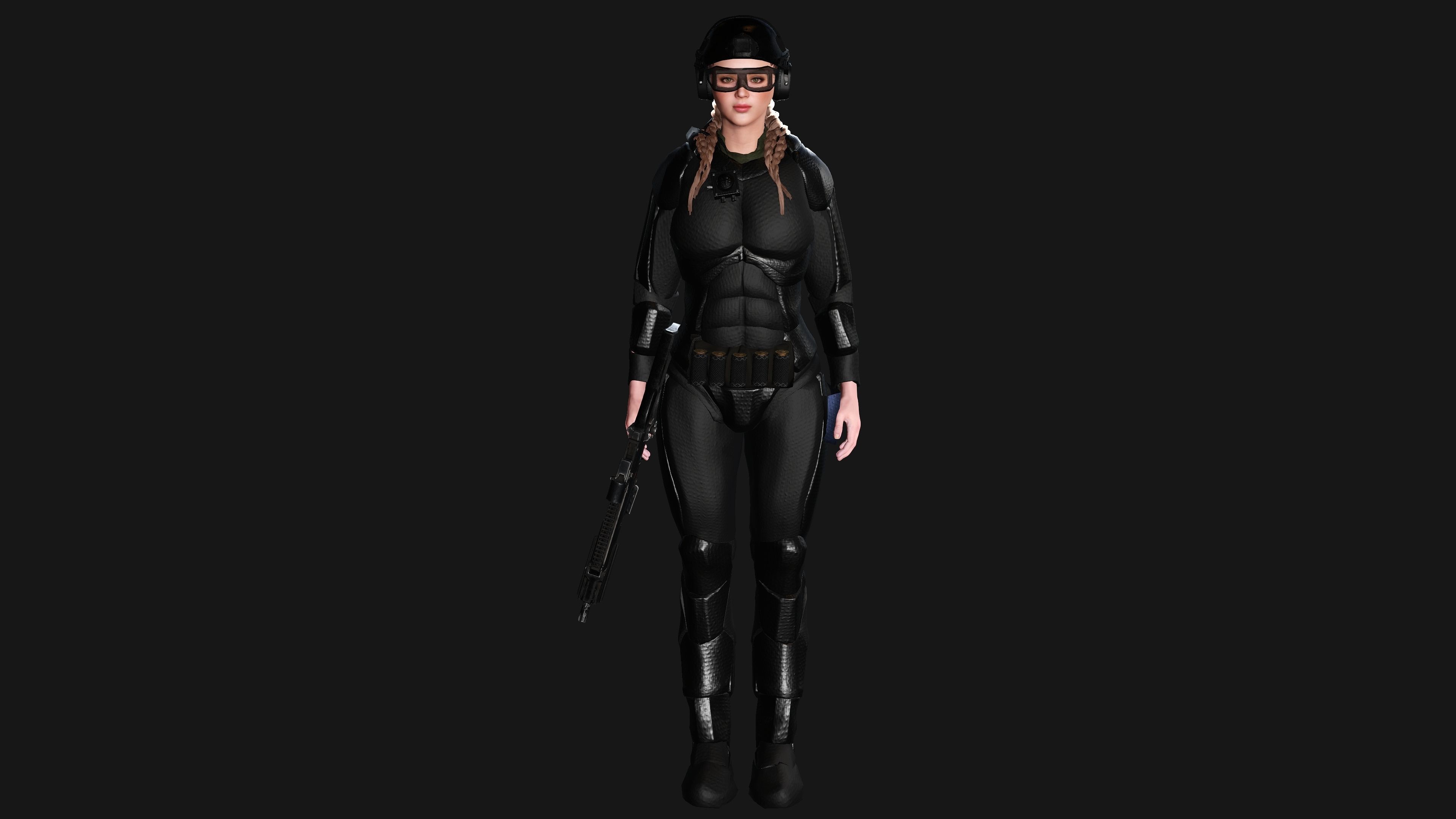AAA 3D REALISTIC CHARACTER - CYBERPUNK ROBOTIC SCIFI SHOOTER Low-poly 3D model_13