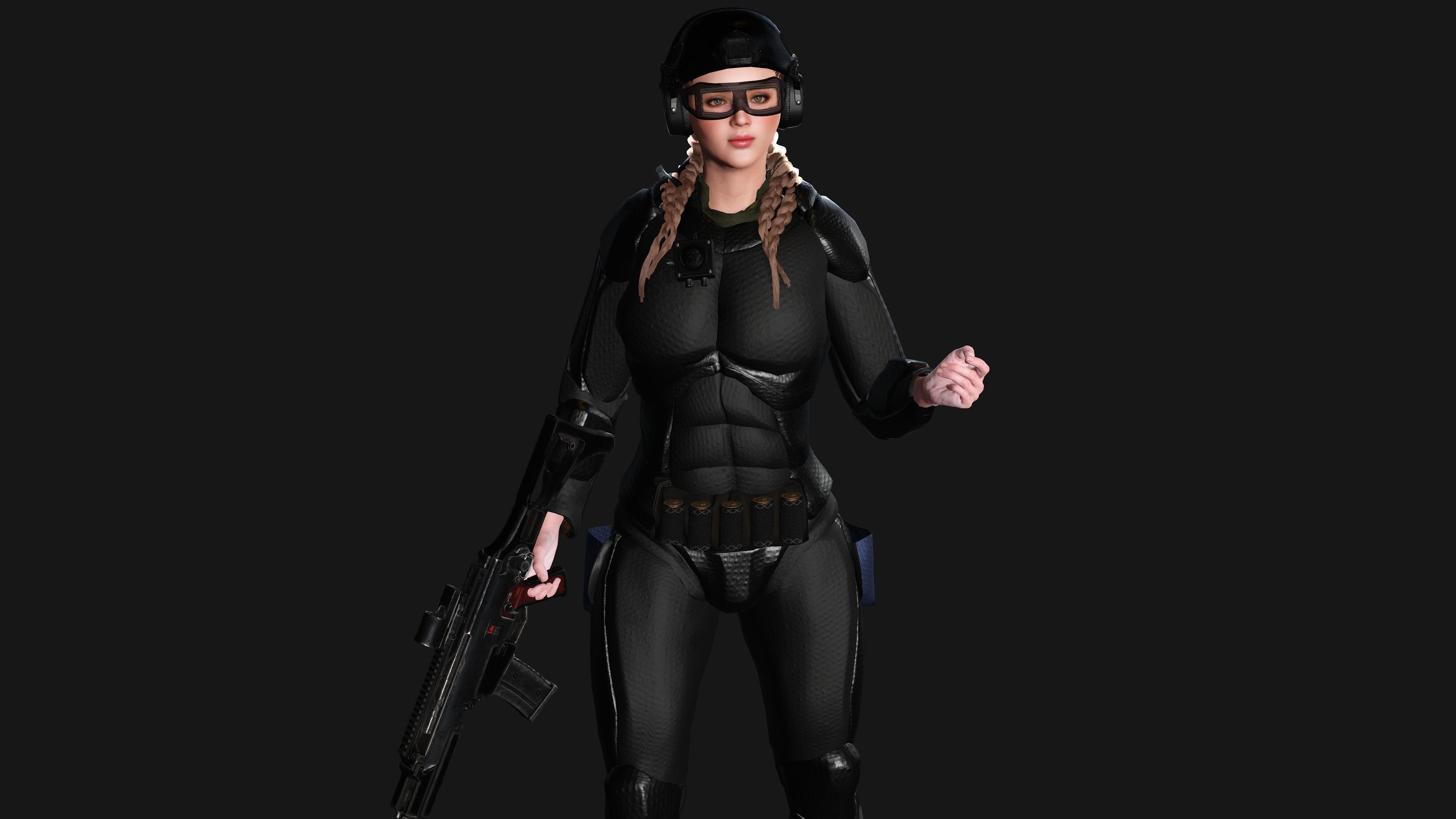 AAA 3D REALISTIC CHARACTER - CYBERPUNK ROBOTIC SCIFI SHOOTER Low-poly 3D model_15