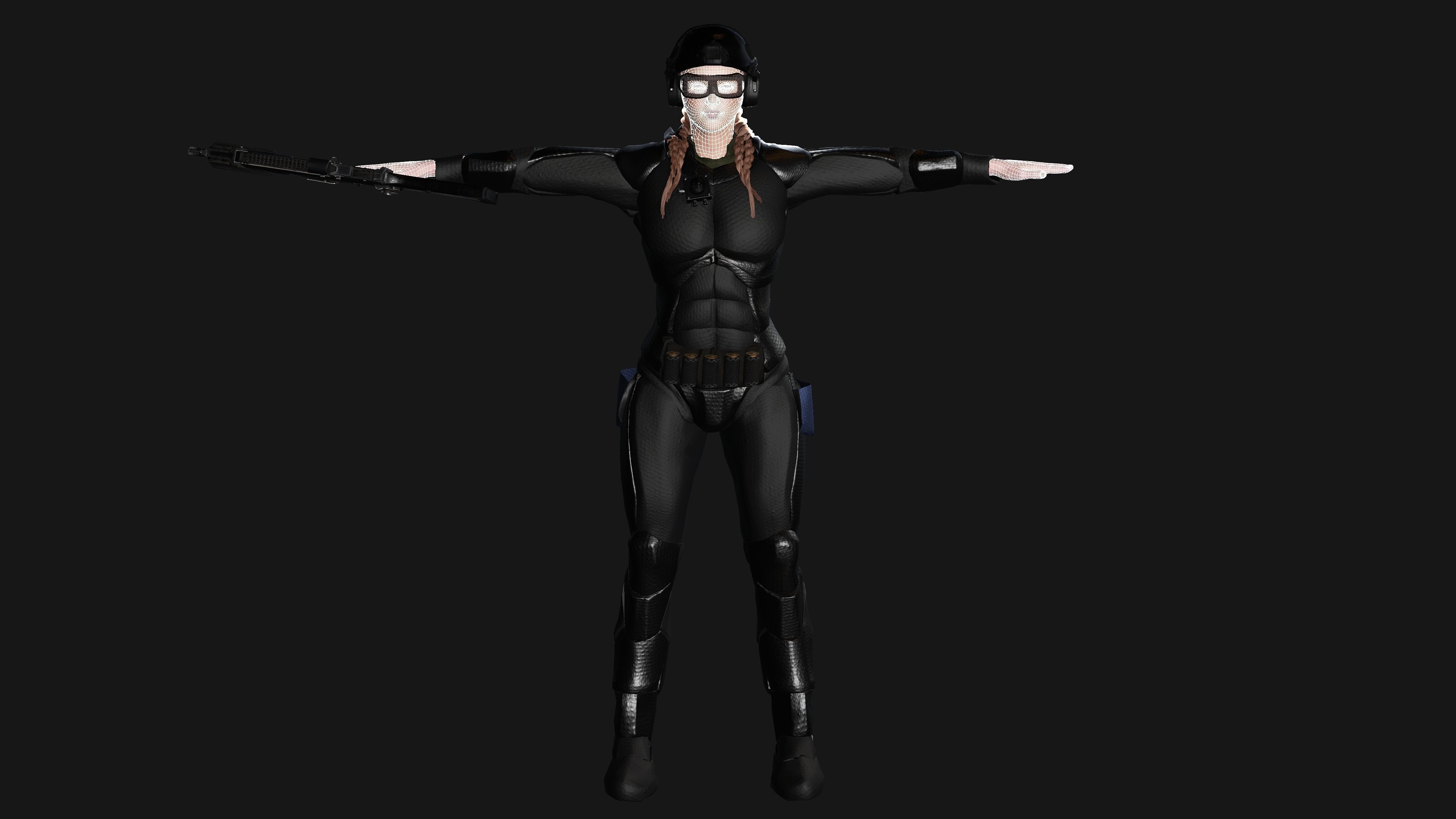 AAA 3D REALISTIC CHARACTER - CYBERPUNK ROBOTIC SCIFI SHOOTER Low-poly 3D model_18
