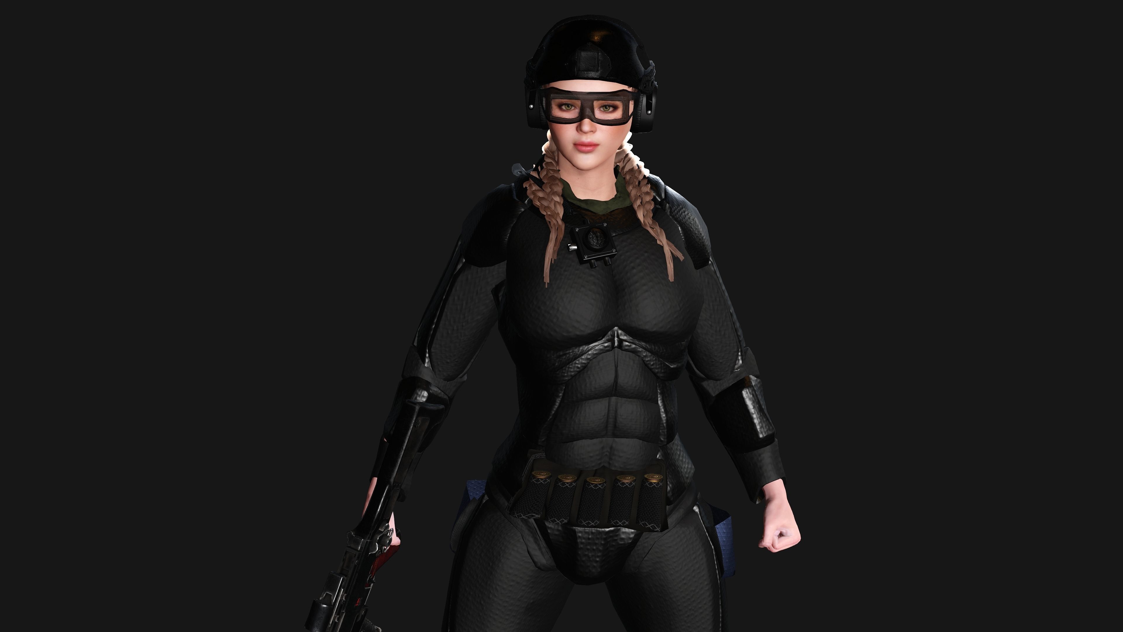 AAA 3D REALISTIC CHARACTER - CYBERPUNK ROBOTIC SCIFI SHOOTER Low-poly 3D model_4