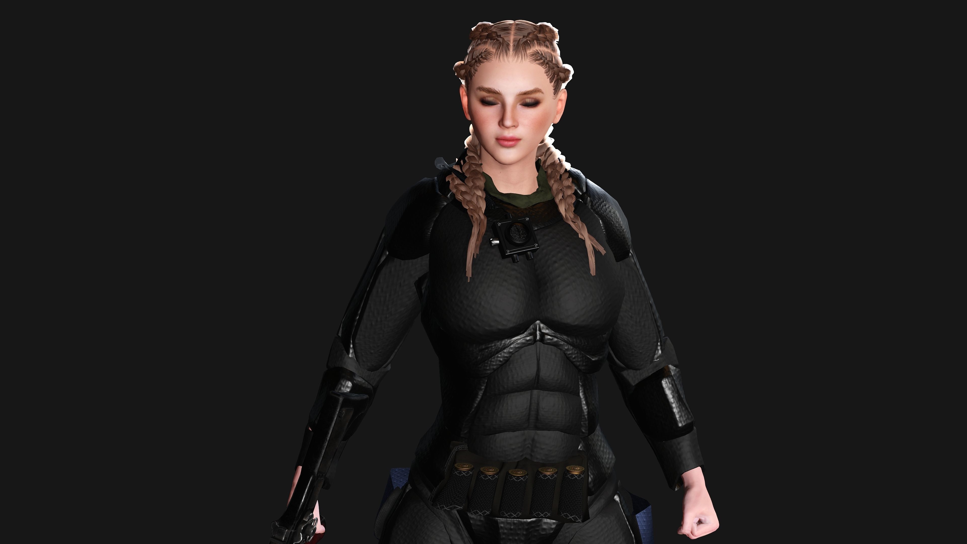 AAA 3D REALISTIC CHARACTER - CYBERPUNK ROBOTIC SCIFI SHOOTER Low-poly 3D model_9