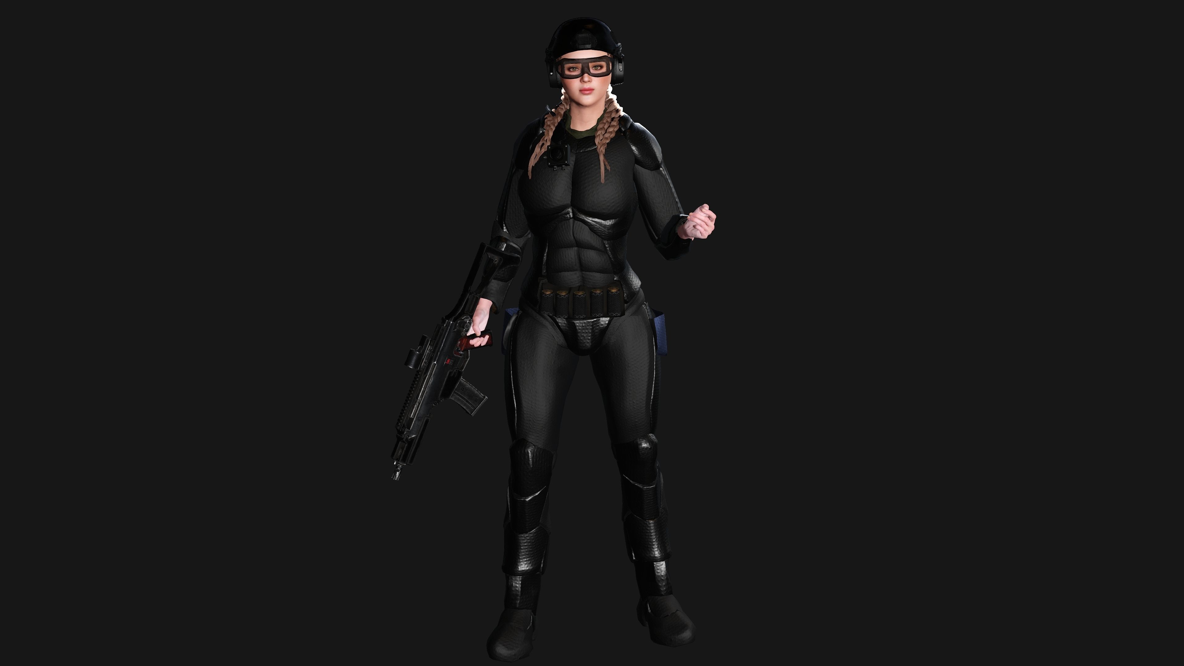 AAA 3D REALISTIC CHARACTER - CYBERPUNK ROBOTIC SCIFI SHOOTER Low-poly 3D model_14
