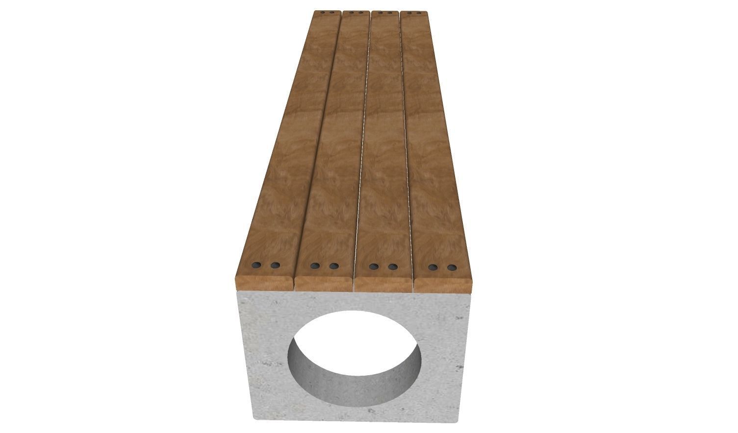Concrete Bench for Square 01 3D model_7