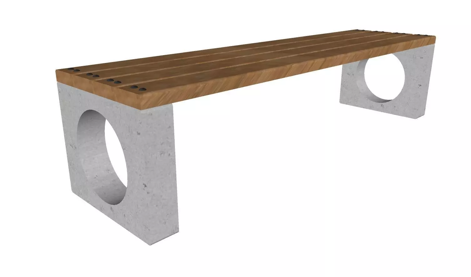 Concrete Bench for Square 01 3D model_0
