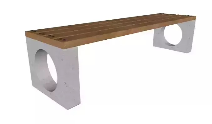 Concrete Bench for Square 01 3D model