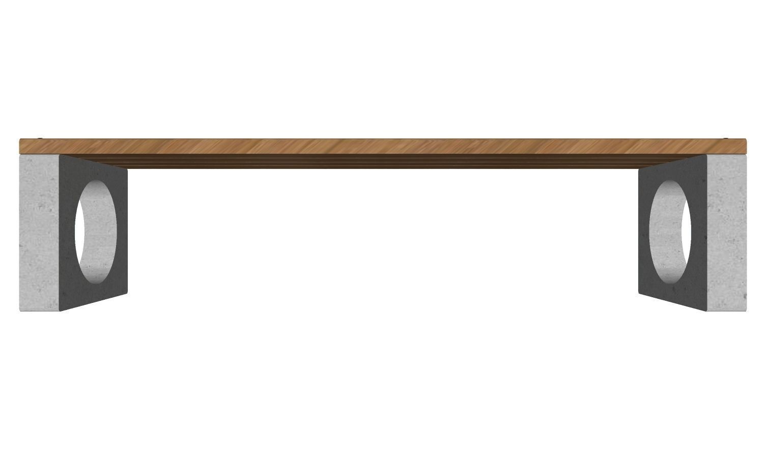 Concrete Bench for Square 01 3D model_3