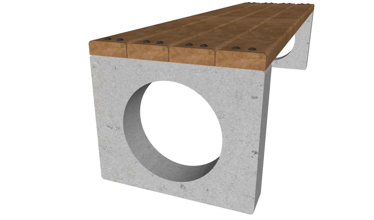 Concrete Bench for Square 01 3D model_5
