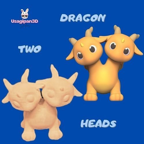 Dragon Two Heads 3D print model