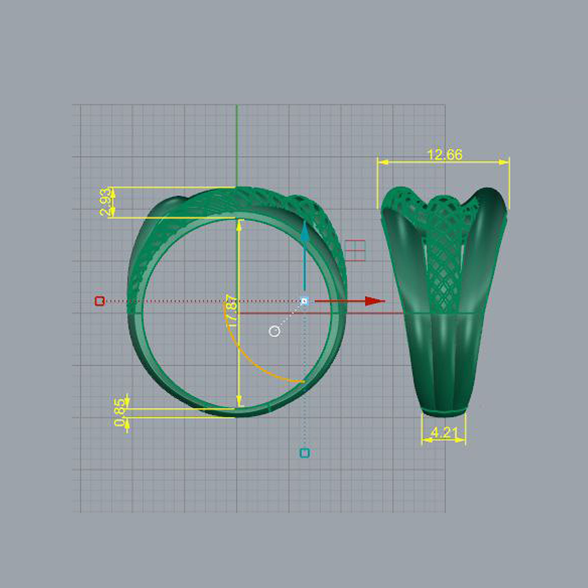 Gold ring 01 3D print model_3