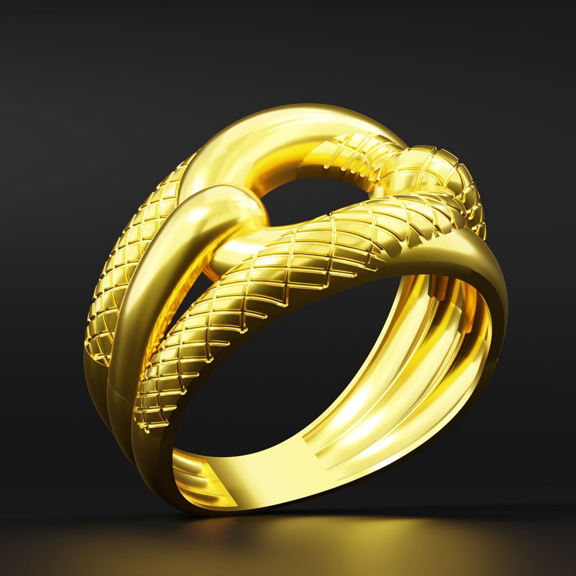 Gold ring 01 3D print model_7