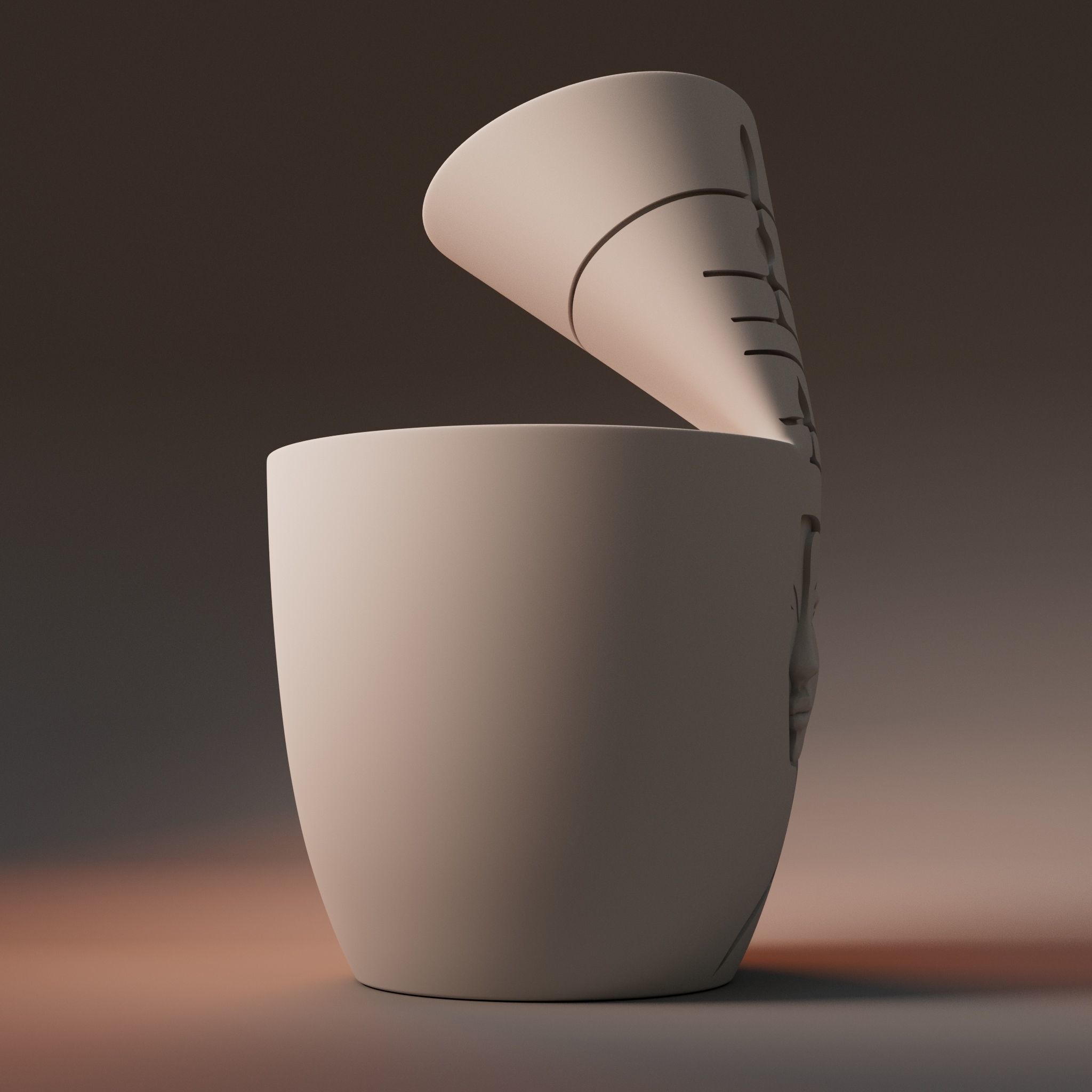 Nefertiti queen plant pot 3D print model_1