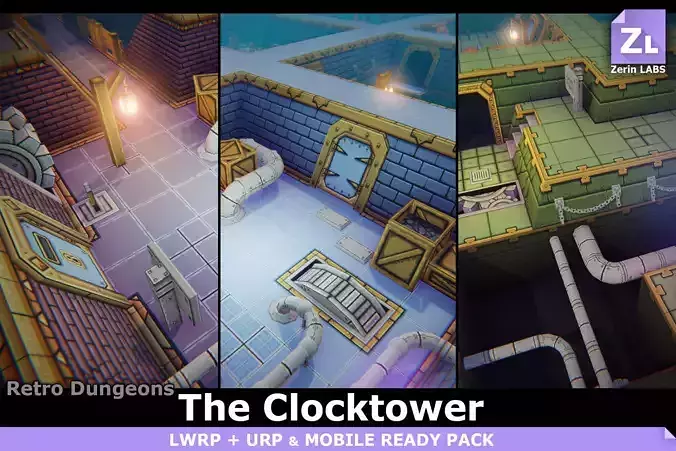 EnviroKit - THE CLOCKTOWER - Retro Lowpoly