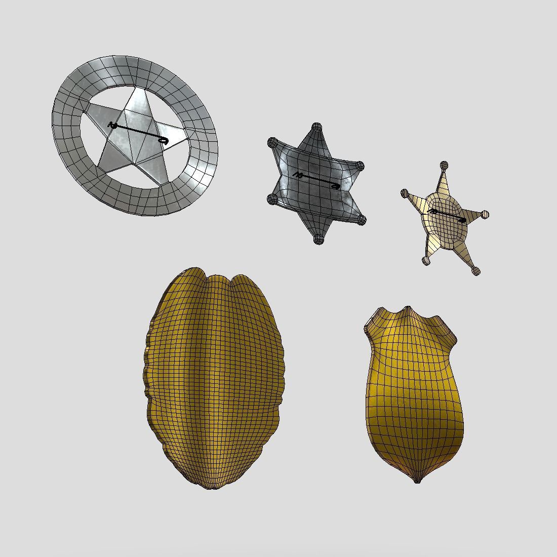 Police Sheriff Badge Pack Low-poly 3D model_9