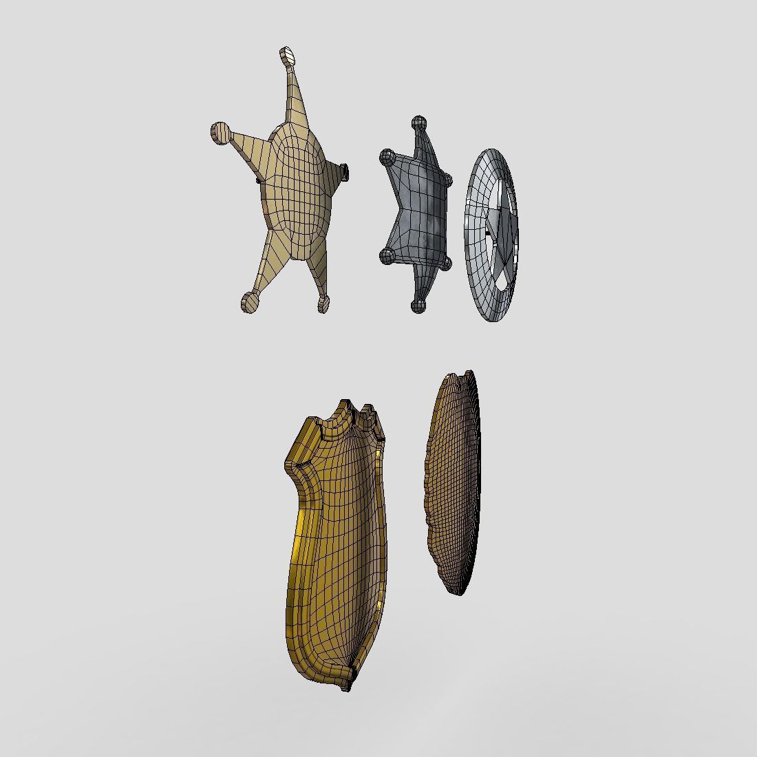 Police Sheriff Badge Pack Low-poly 3D model_5