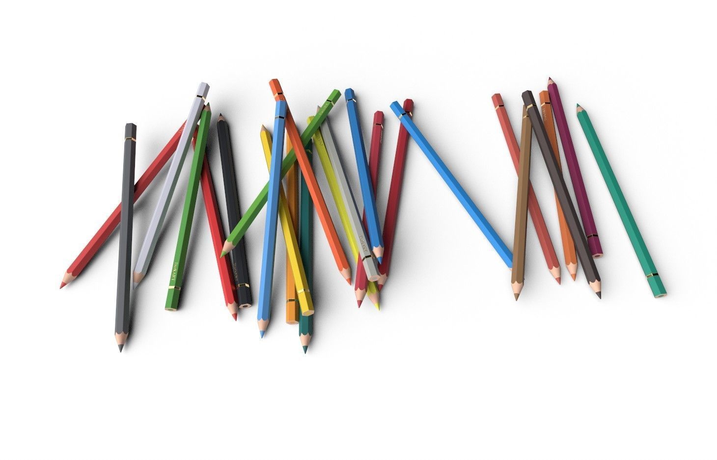 Colored Pencils 03 Low-poly 3D model_2