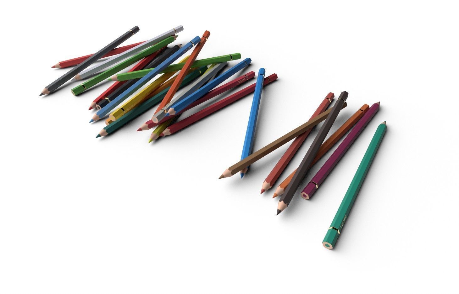Colored Pencils 03 Low-poly 3D model_3